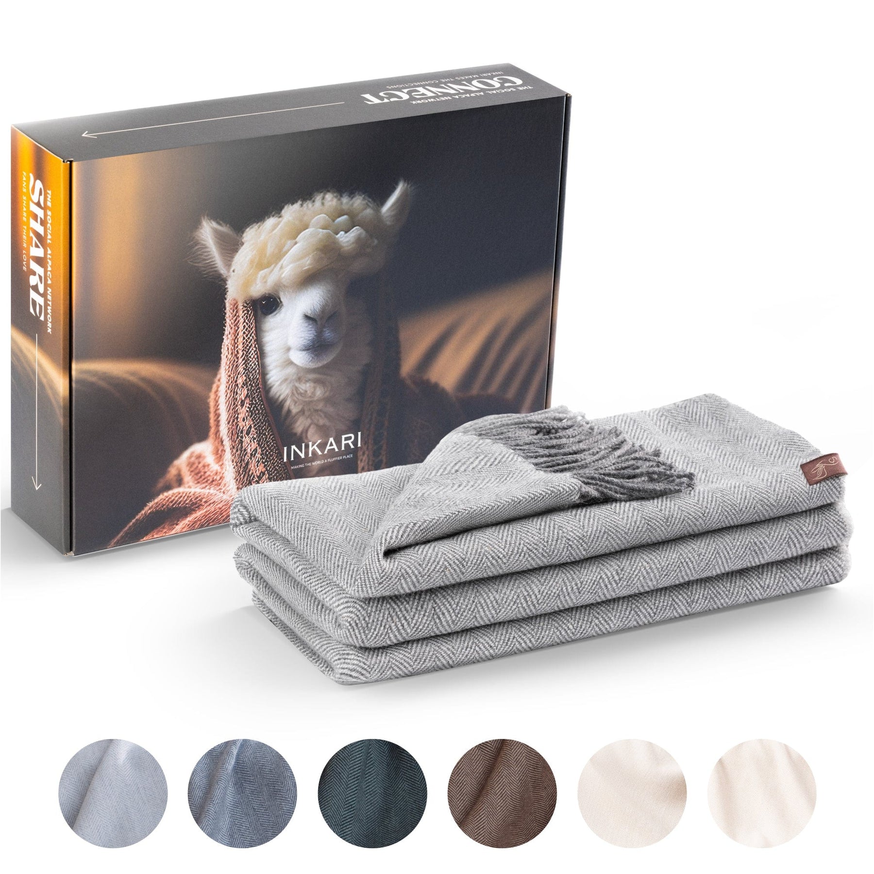 Alpaca Wool Blanket - Fishbone