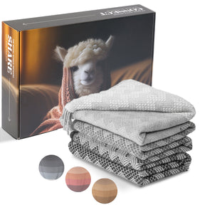 Alpaca Wool Blanket- Rainbow