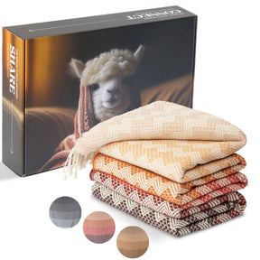 Alpaca Wool Blanket- Rainbow