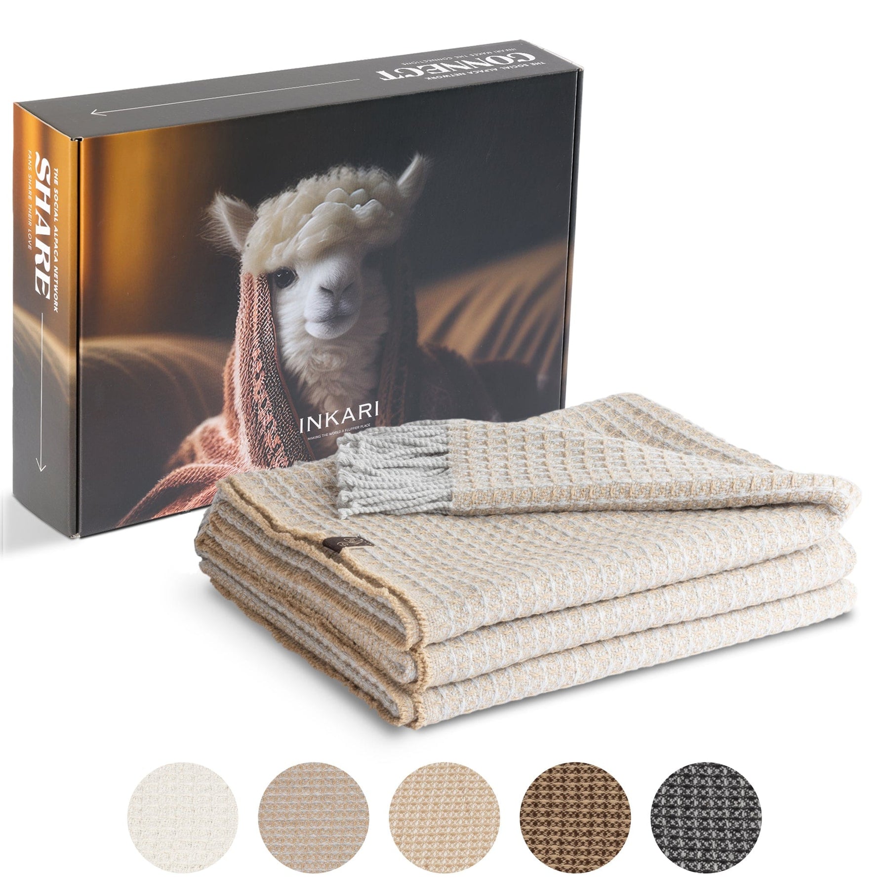 Alpaca Wool Blanket - Waffle