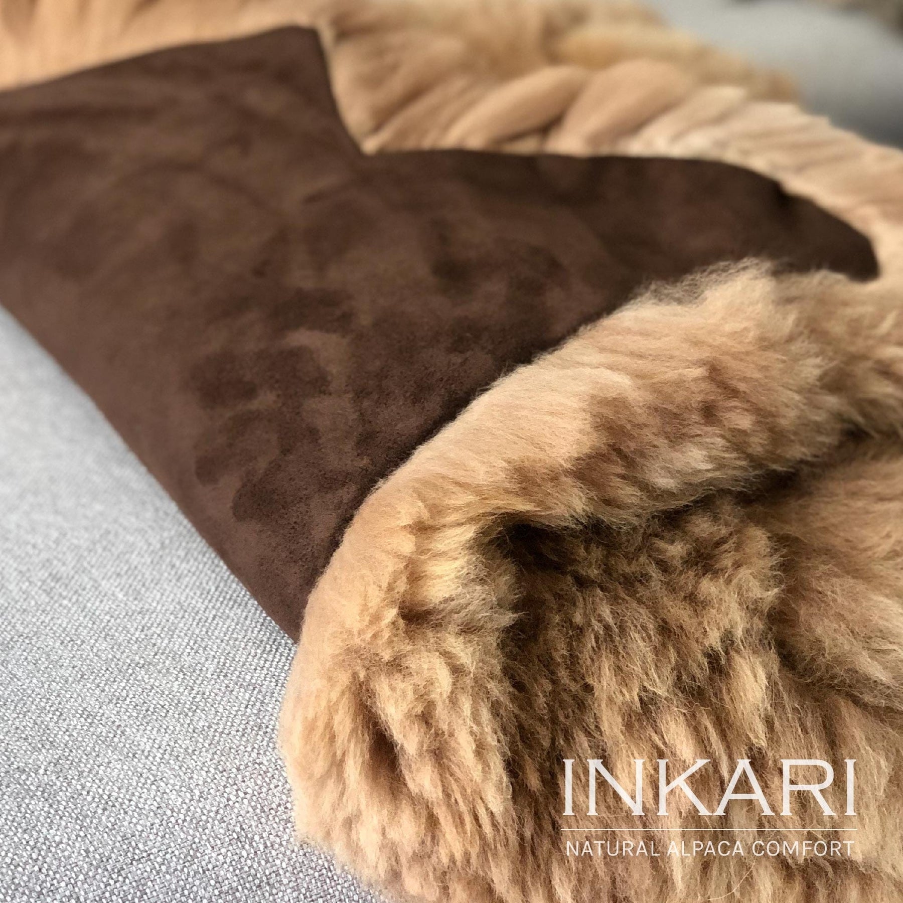 Reina - Handmade Alpaca Rug - Sandstone - alpaca wool - alpaca products & gifts - handmade - fairtrade gifts - by Inkari