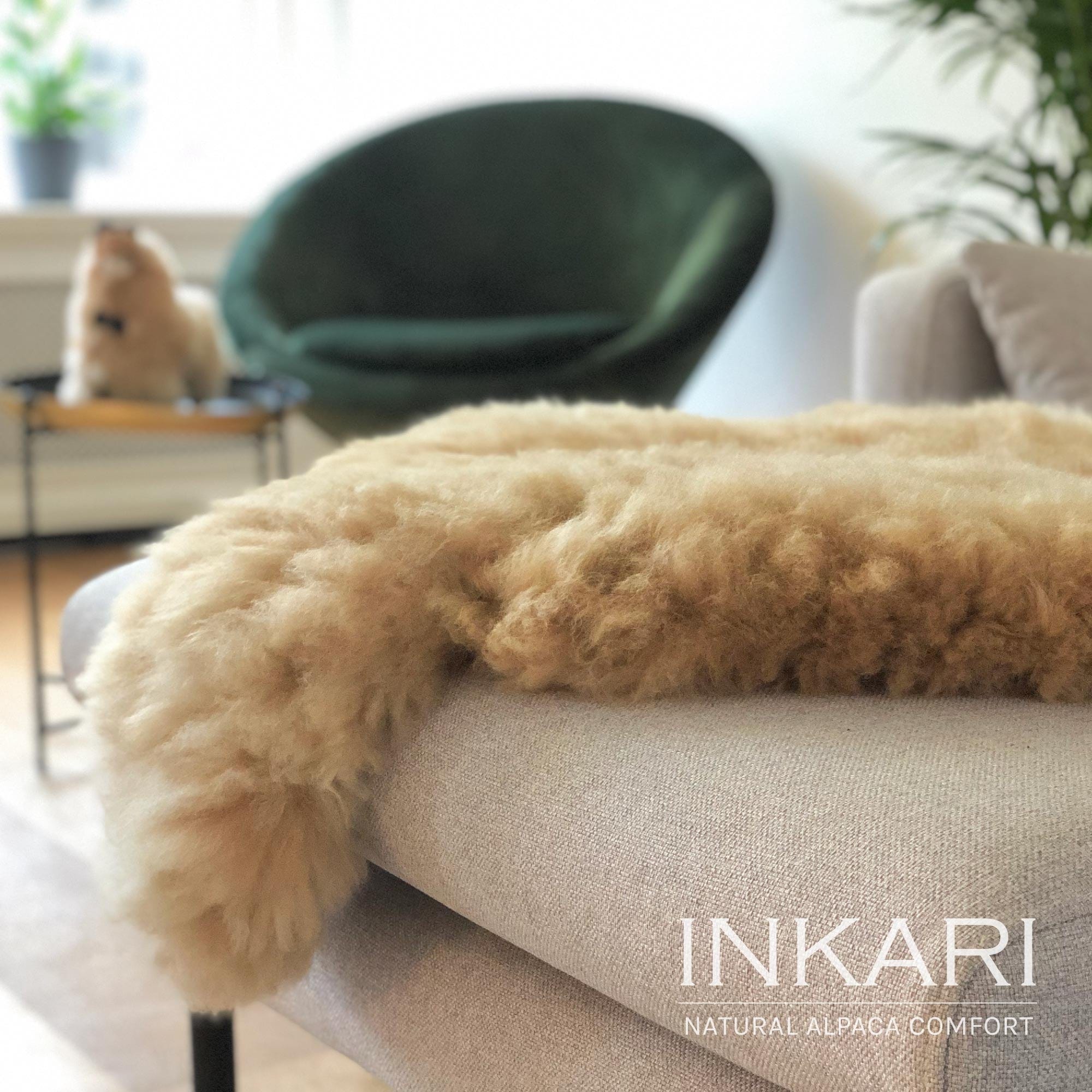 Reina - Handmade Alpaca Rug - Sandstone - alpaca wool - alpaca products & gifts - handmade - fairtrade gifts - by Inkari