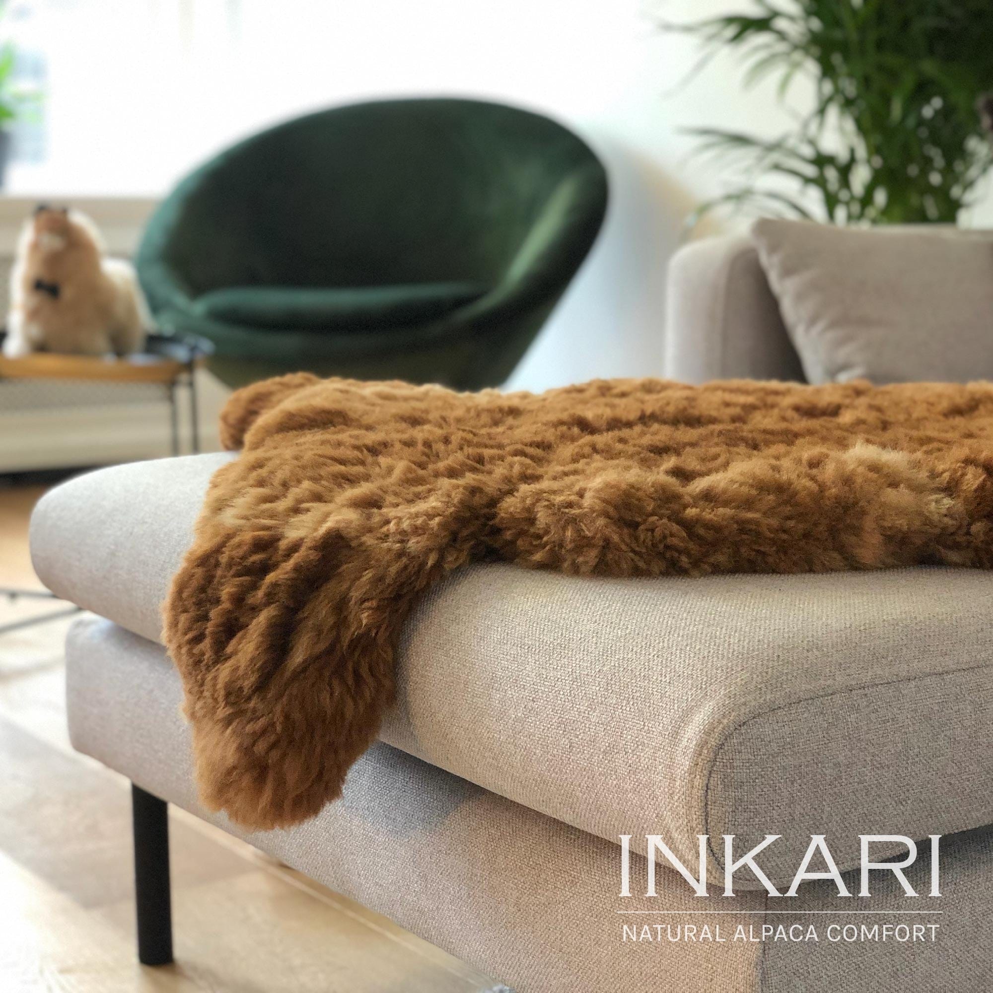 Reina - Handmade Alpaca Rug - Caramel - alpaca wool - alpaca products & gifts - handmade - fairtrade gifts - by Inkari