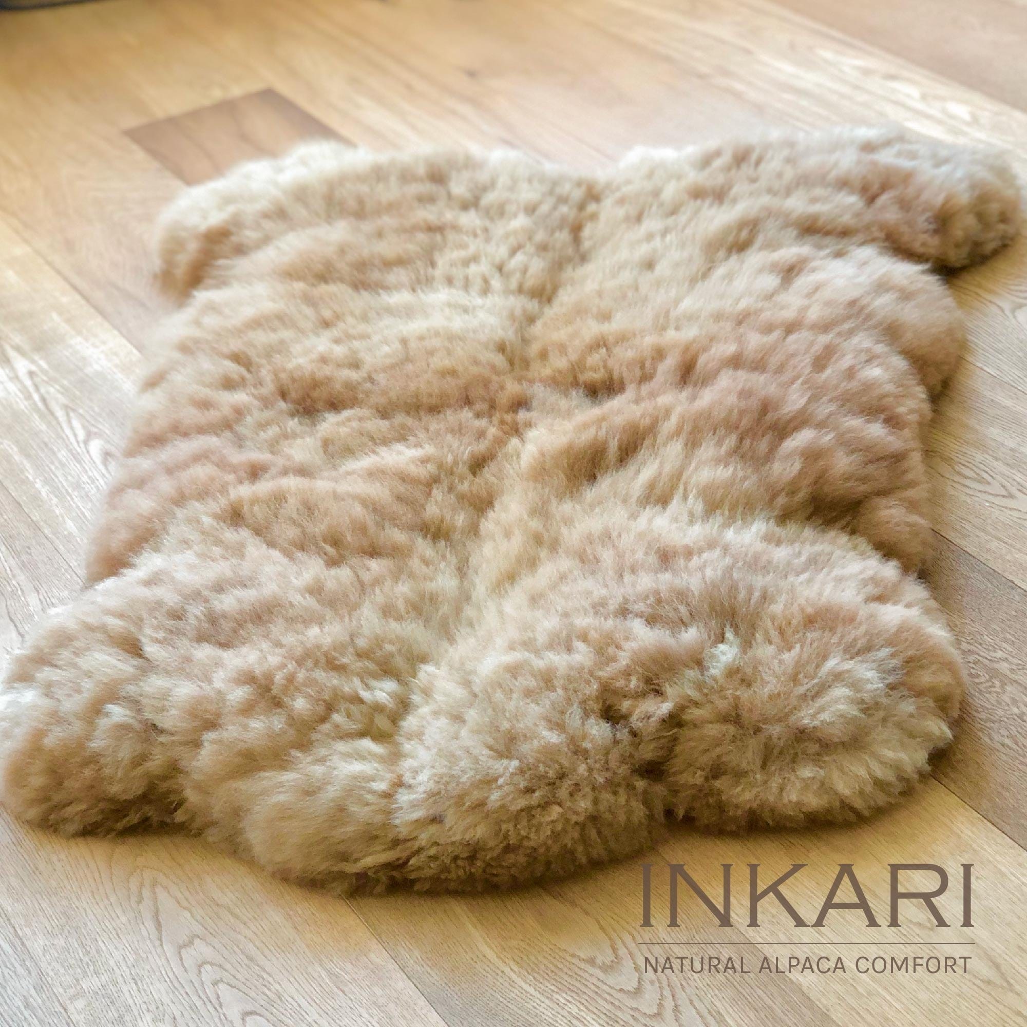 Reina - Handmade Alpaca Rug - Sandstone - alpaca wool - alpaca products & gifts - handmade - fairtrade gifts - by Inkari
