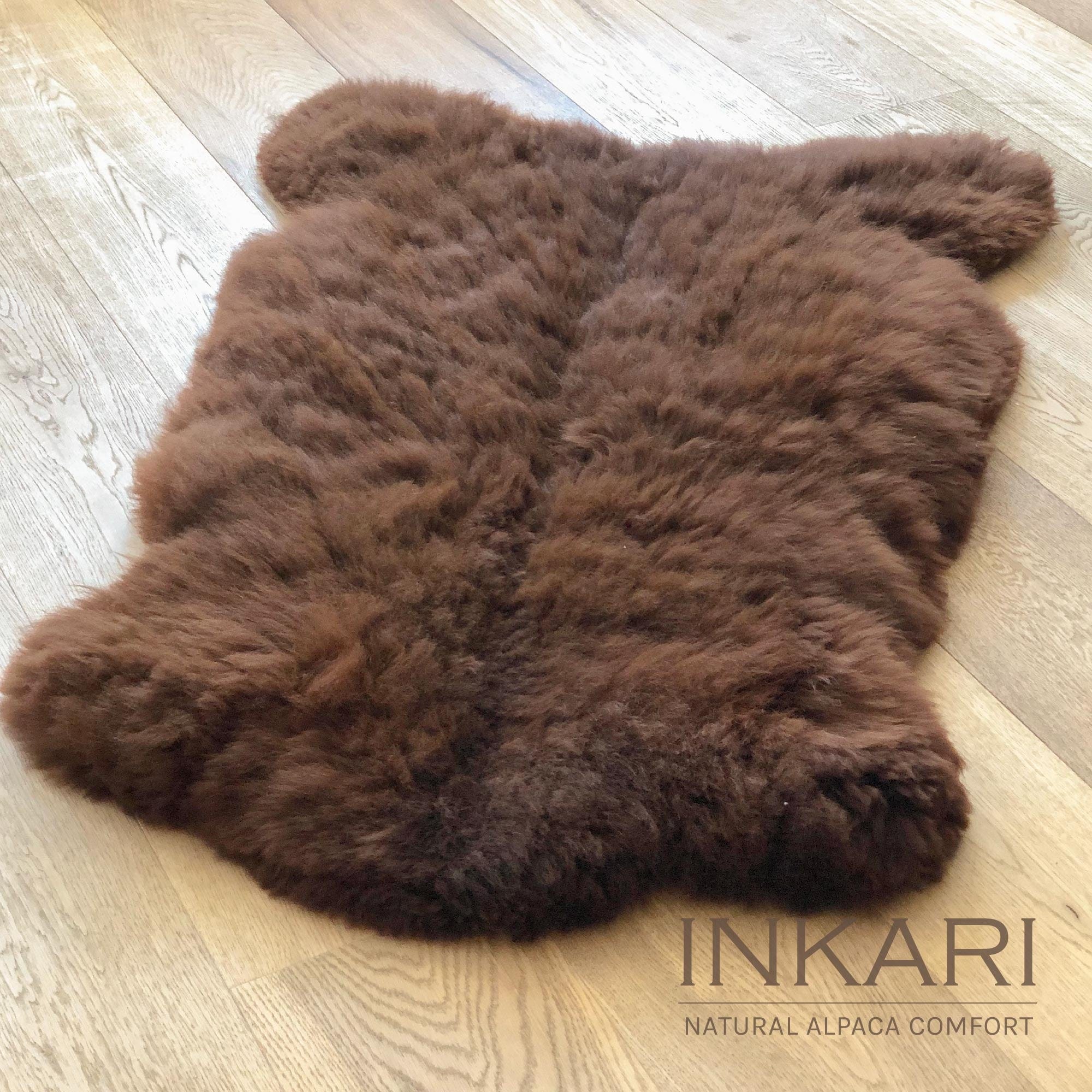 Reina - Handmade Alpaca Rug - Chocolate - alpaca wool - alpaca products & gifts - handmade - fairtrade gifts - by Inkari