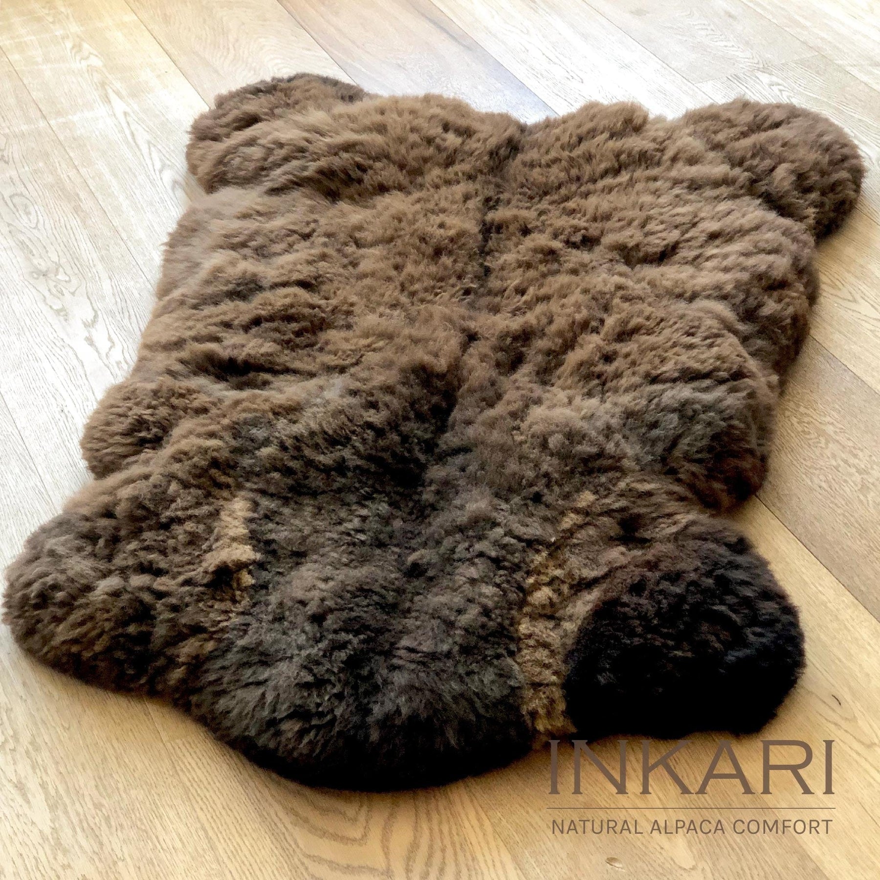 Reina - Handmade Alpaca Rug - Cacao - alpaca wool - alpaca products & gifts - handmade - fairtrade gifts - by Inkari