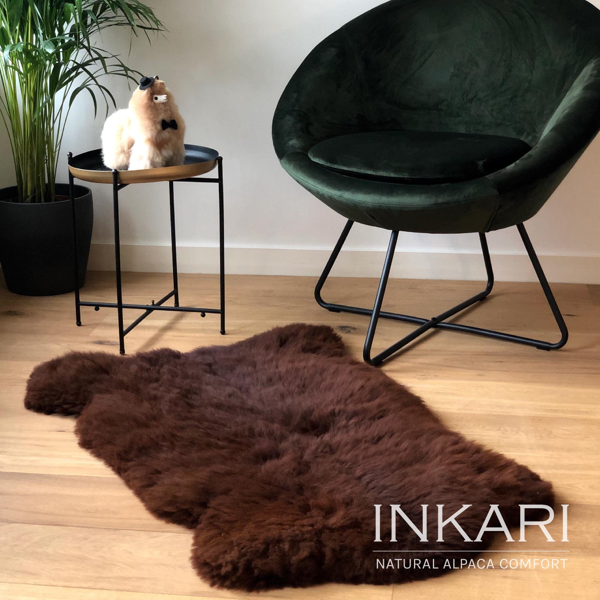 Reina - Handmade Alpaca Rug - Chocolate - alpaca wool - alpaca products & gifts - handmade - fairtrade gifts - by Inkari