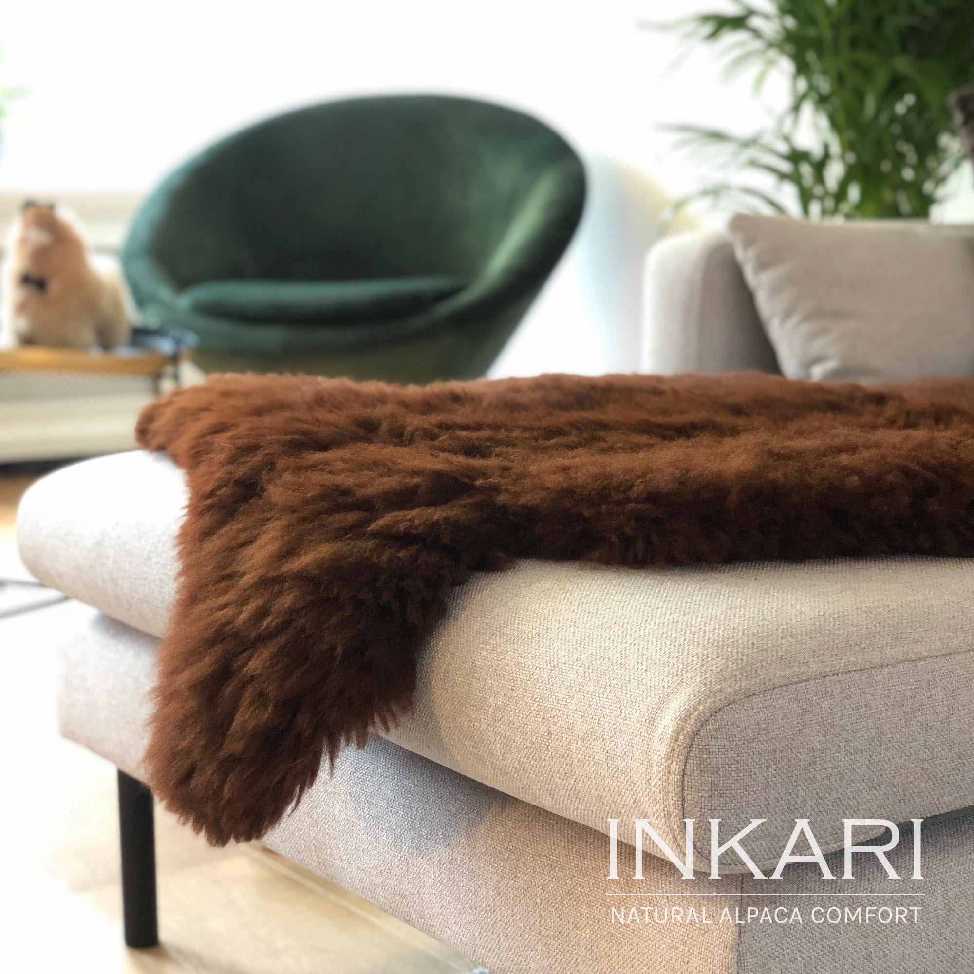 Reina - Handmade Alpaca Rug - Chocolate - alpaca wool - alpaca products & gifts - handmade - fairtrade gifts - by Inkari