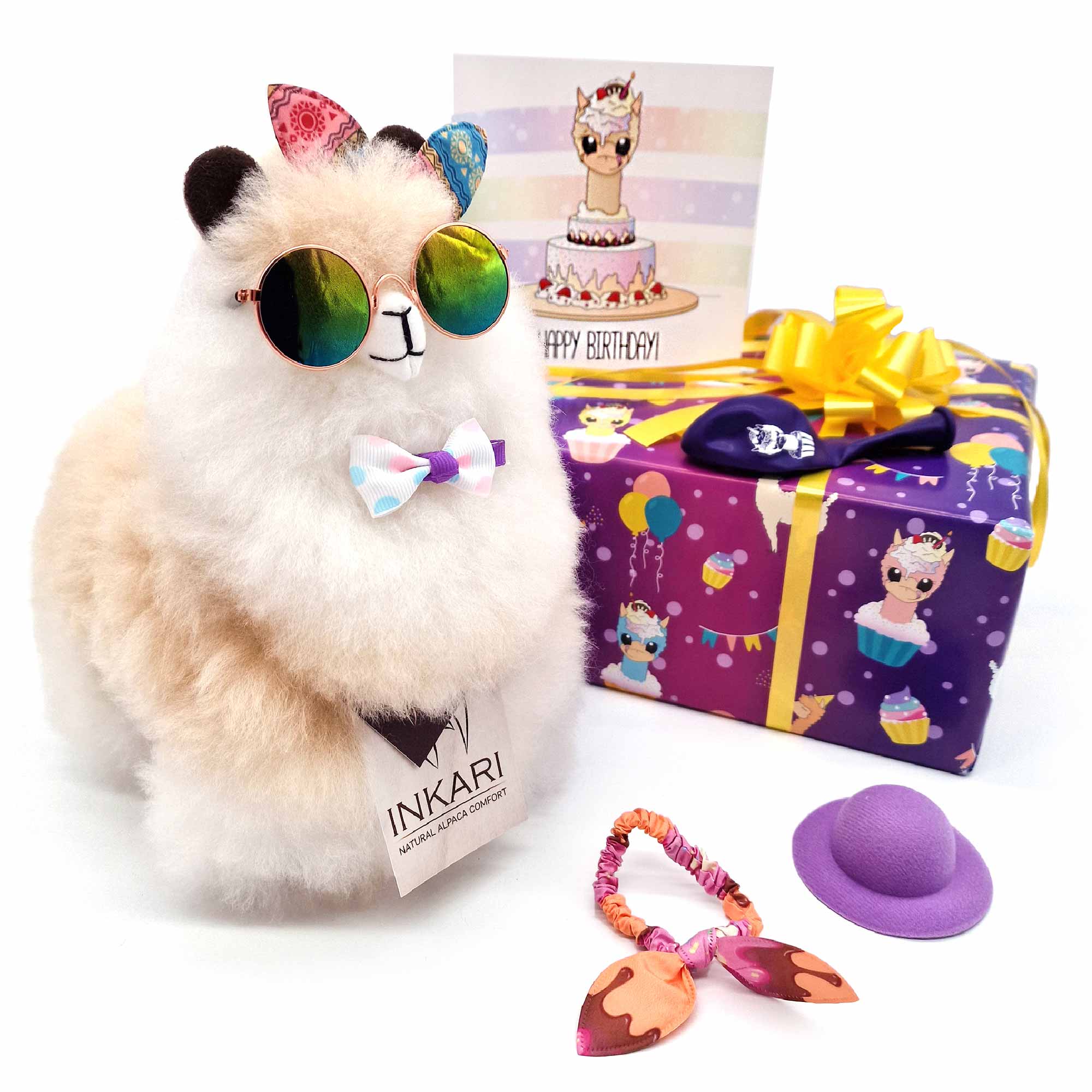 Box of Fluff - Birthday - Small Alpaca Toy