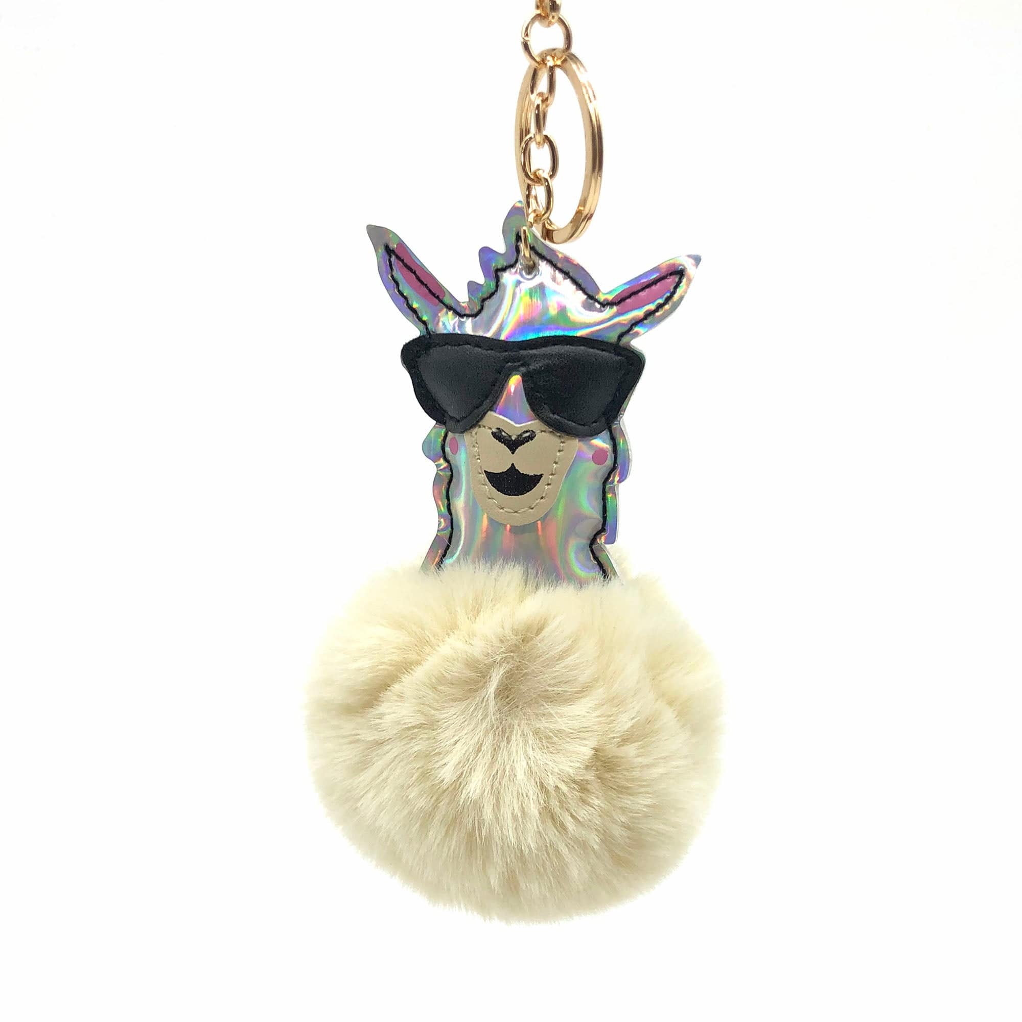 Colorful Unicorn Pom-Pom Puff Keychain (3 Colors Available)
