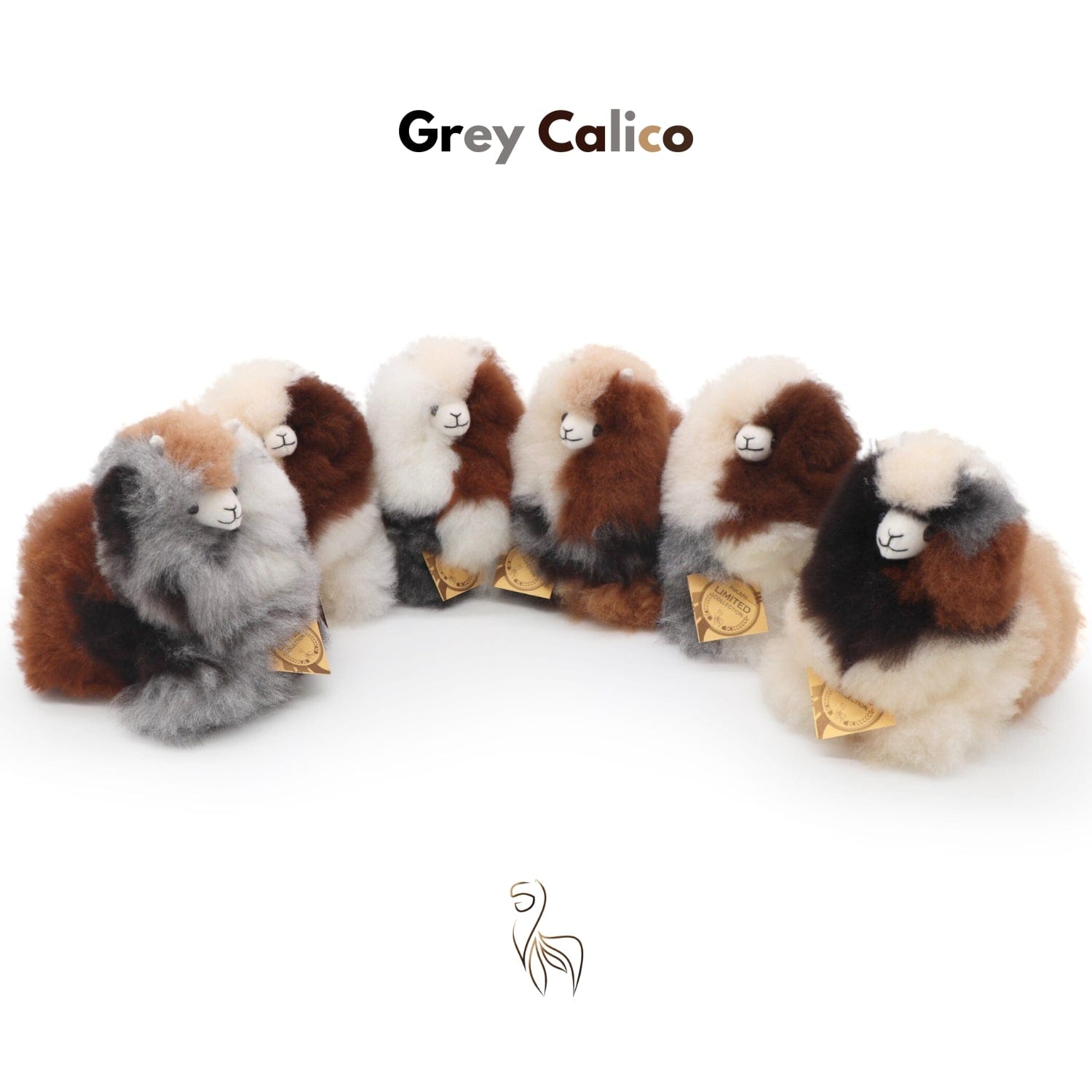 Grey Calico - Mini Alpaca Toy (15cm) - Limited Edition