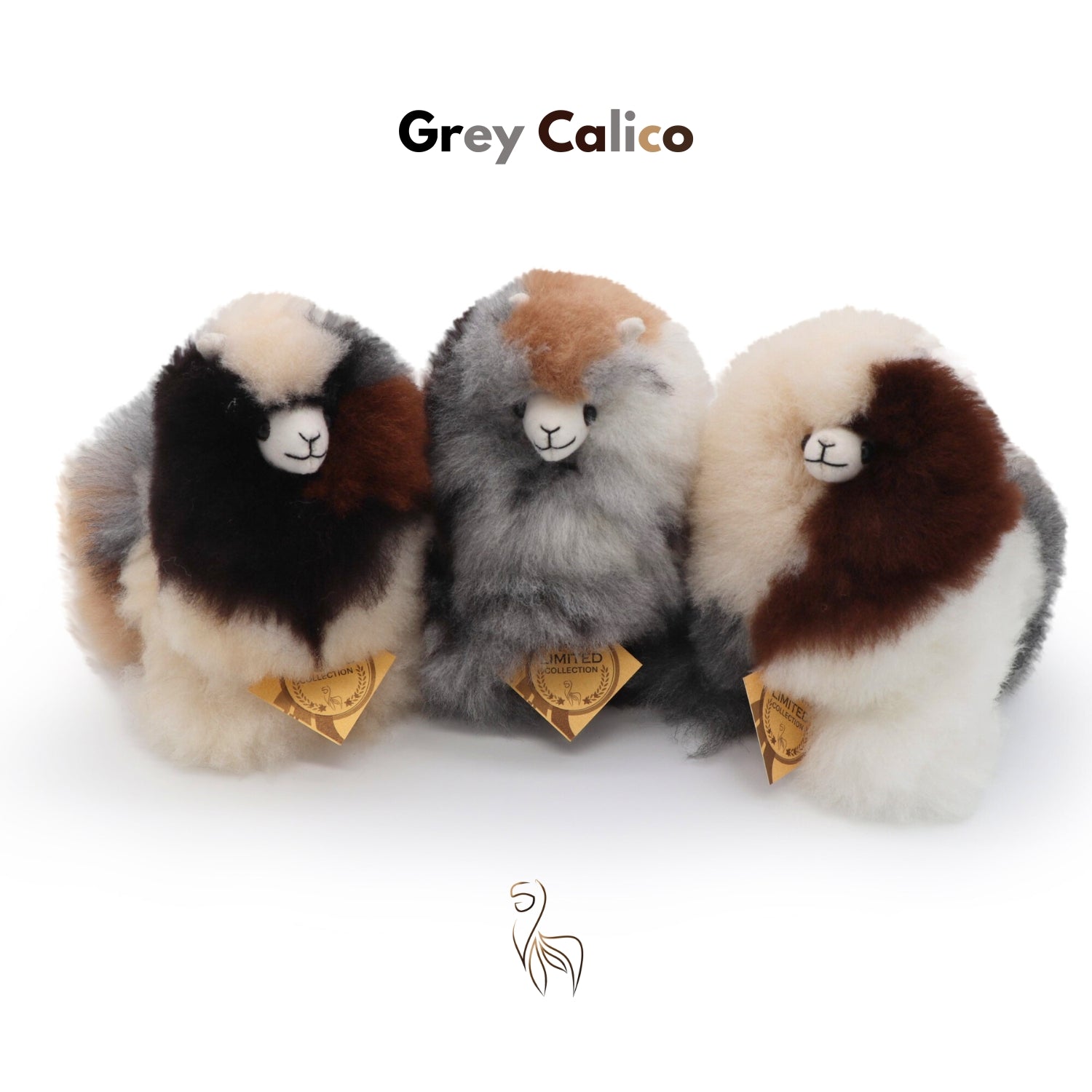 Grey Calico - Mini Alpaca Toy (15cm) - Limited Edition