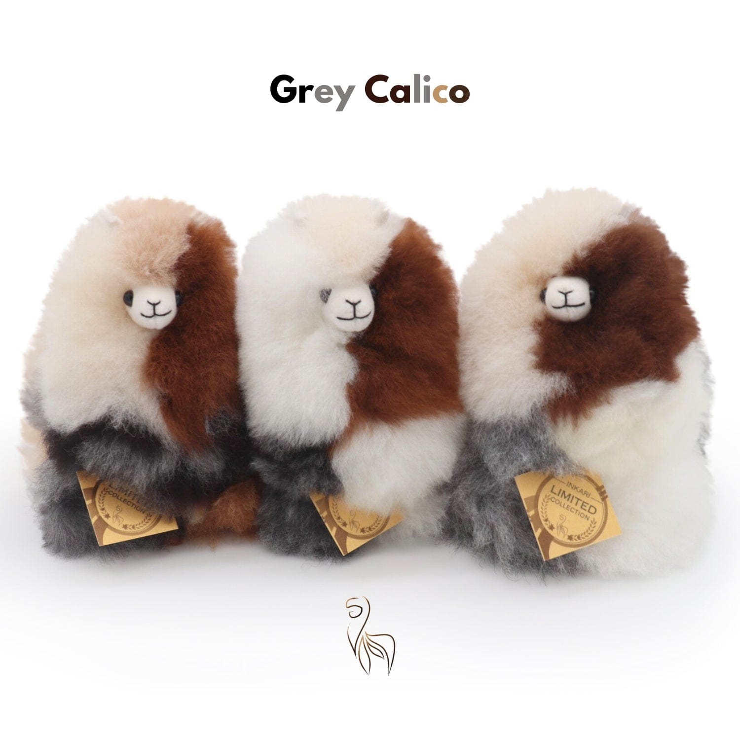 Grey Calico - Mini Alpaca Toy (15cm) - Limited Edition