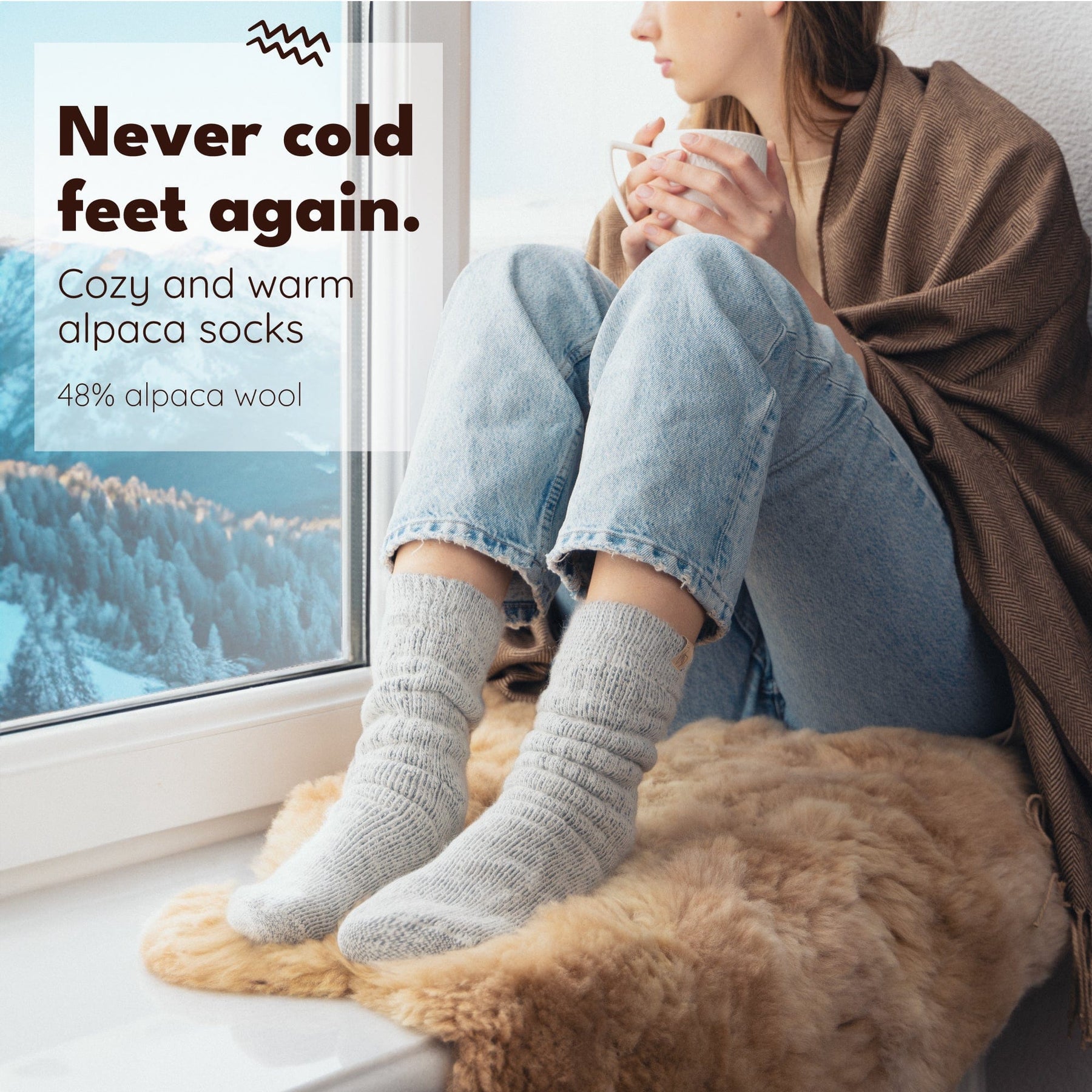 Alpaca Socks - Women's Thermal Socks - Alpaca Wool - Comfort & Support