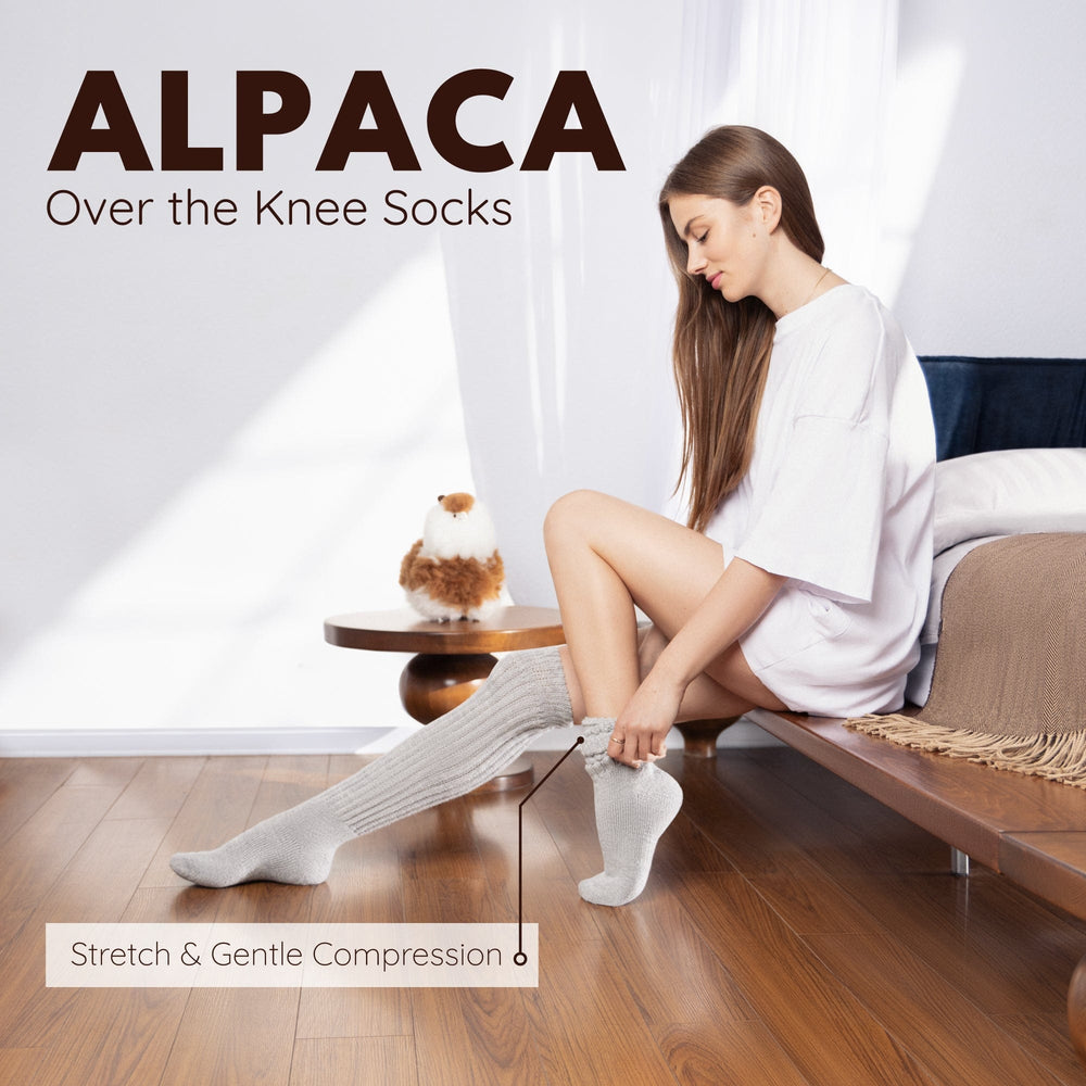 Classic Knee-High Alpaca Sock – Unisex, All-Season, Made In Peru