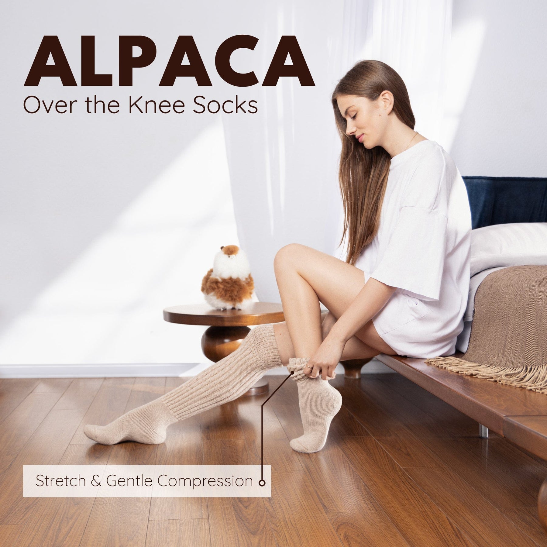 Over de knie - Alpaca sokken