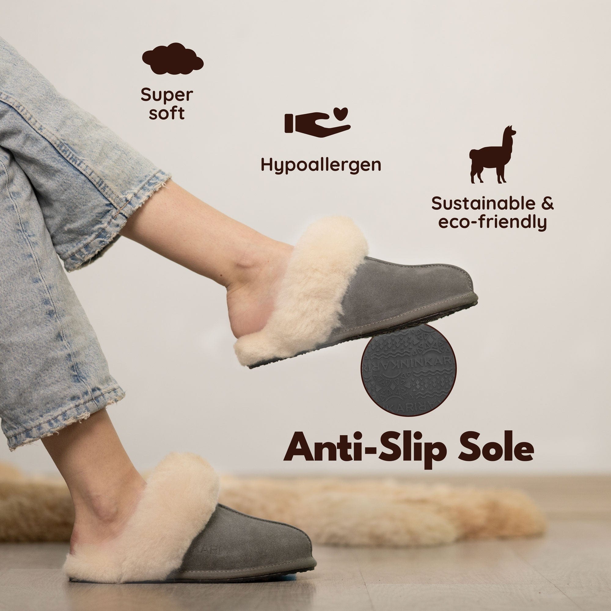 Rock - Alpaca Wool Slippers