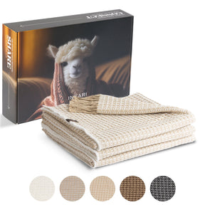 Plaid in lana di alpaca - Waffle