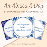 Ein Alpaka pro Tag – Alpaka-Weisheitskacheln – digitales Paket