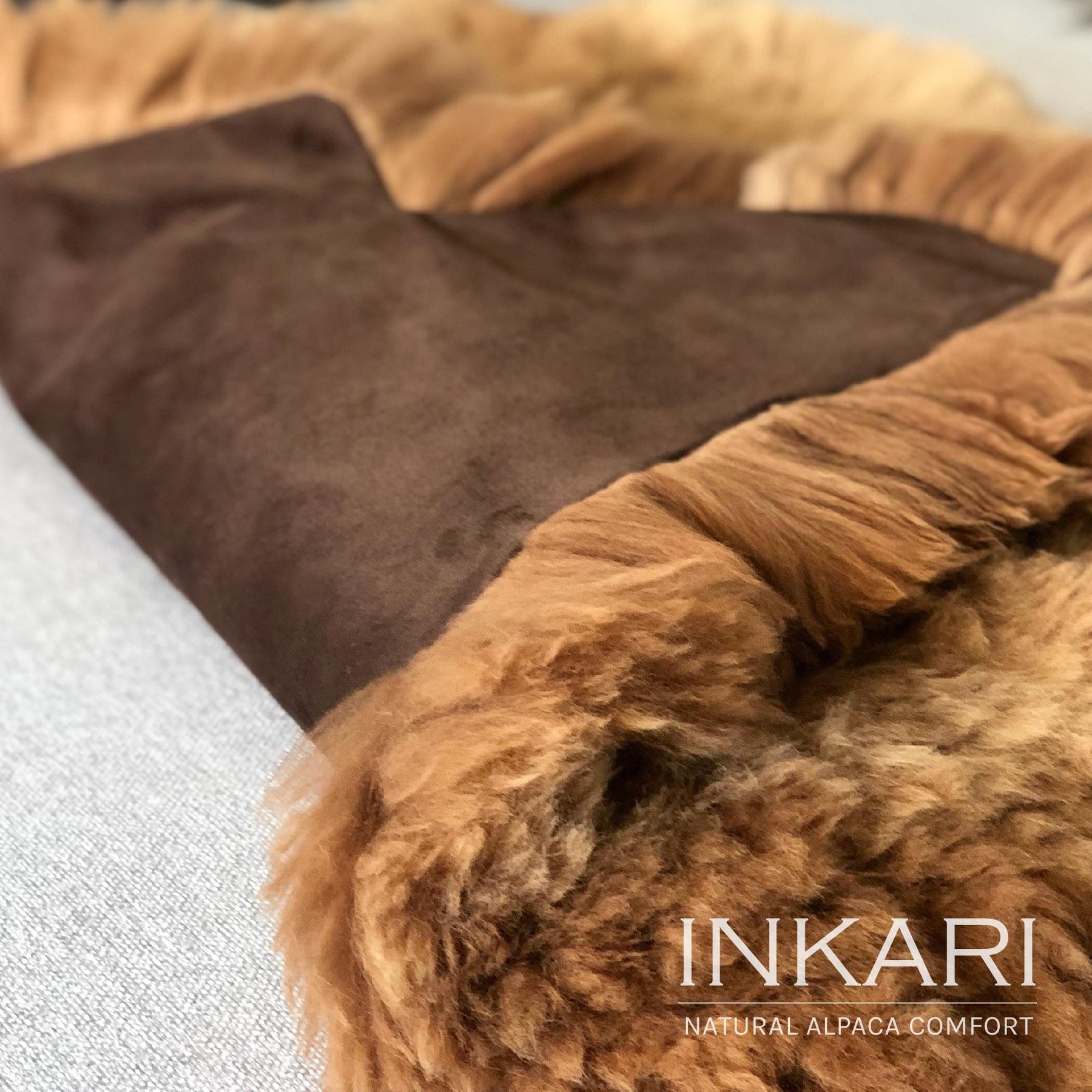 Reina - Handmade Alpaca Rug - Caramel - alpaca wool - alpaca products & gifts - handmade - fairtrade gifts - by Inkari