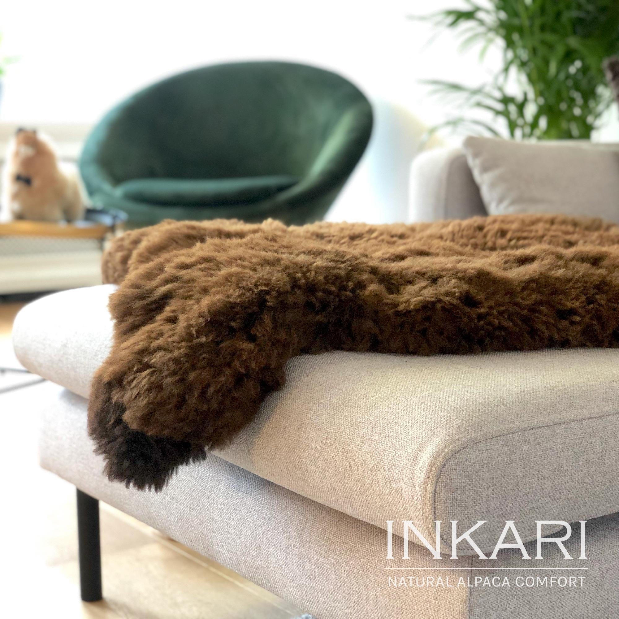 Reina - Handmade Alpaca Rug - Cacao - alpaca wool - alpaca products & gifts - handmade - fairtrade gifts - by Inkari