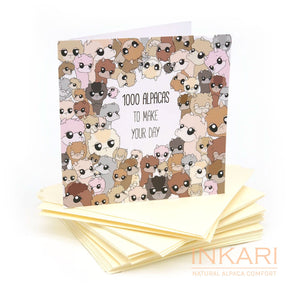 Alpaca Greeting Cards - 1pc - Alpaca Accessories - alpaca gift - hypoallergenic - inkari.