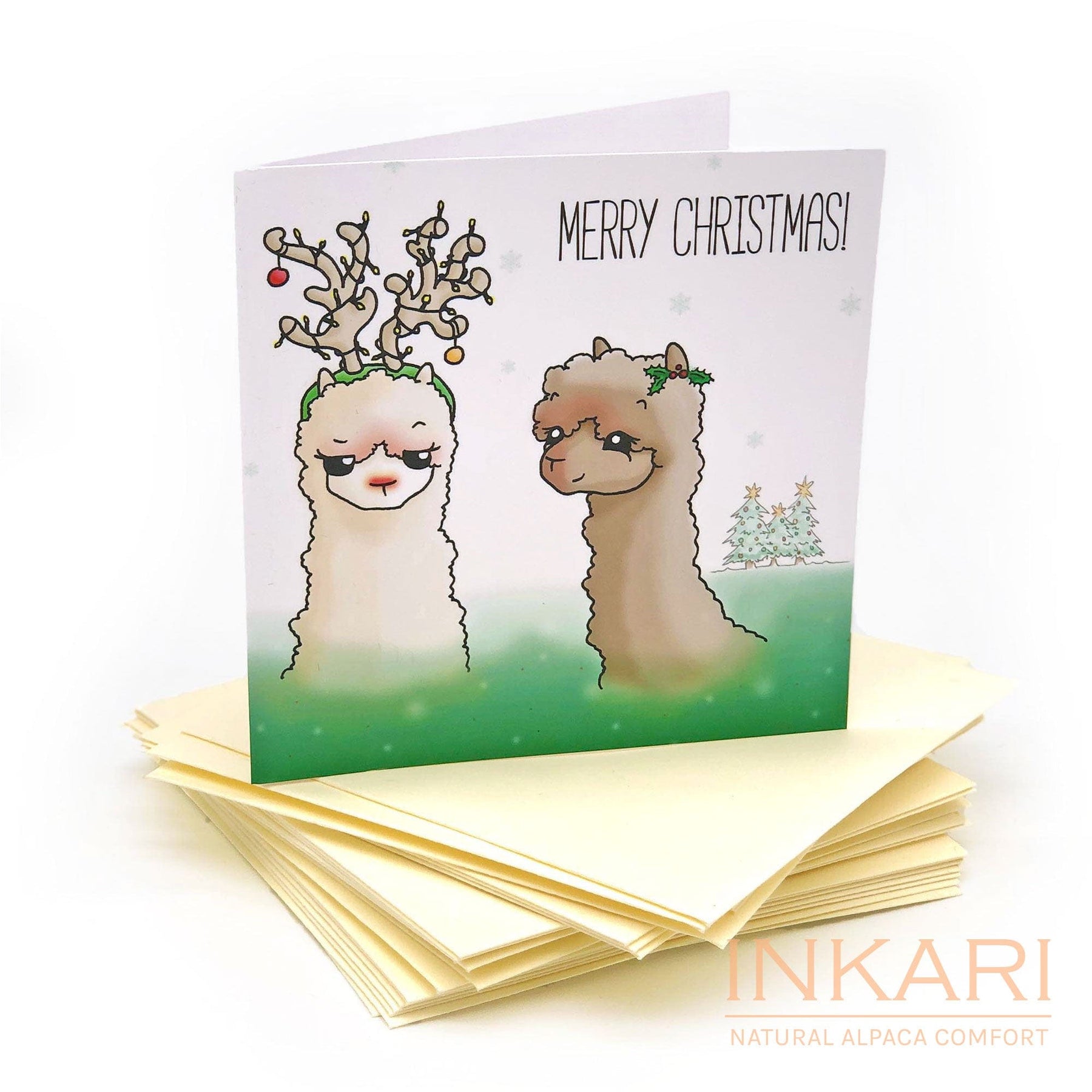 Alpaca Greeting Cards - 1pc - Alpaca Accessories - alpaca gift - hypoallergenic - inkari.