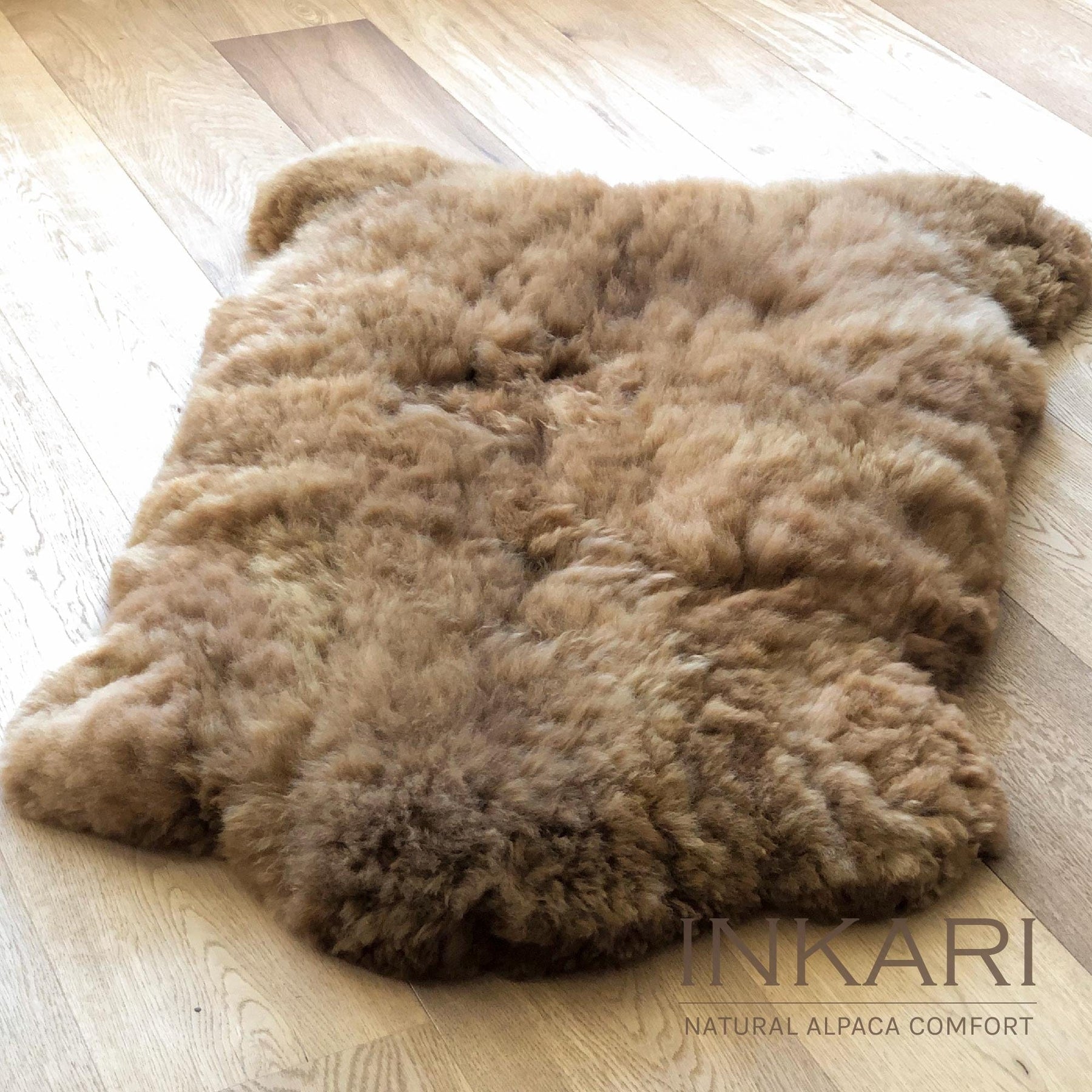 Reina - Handmade Alpaca Rug - Hazelnut - alpaca wool - alpaca products & gifts - handmade - fairtrade gifts - by Inkari