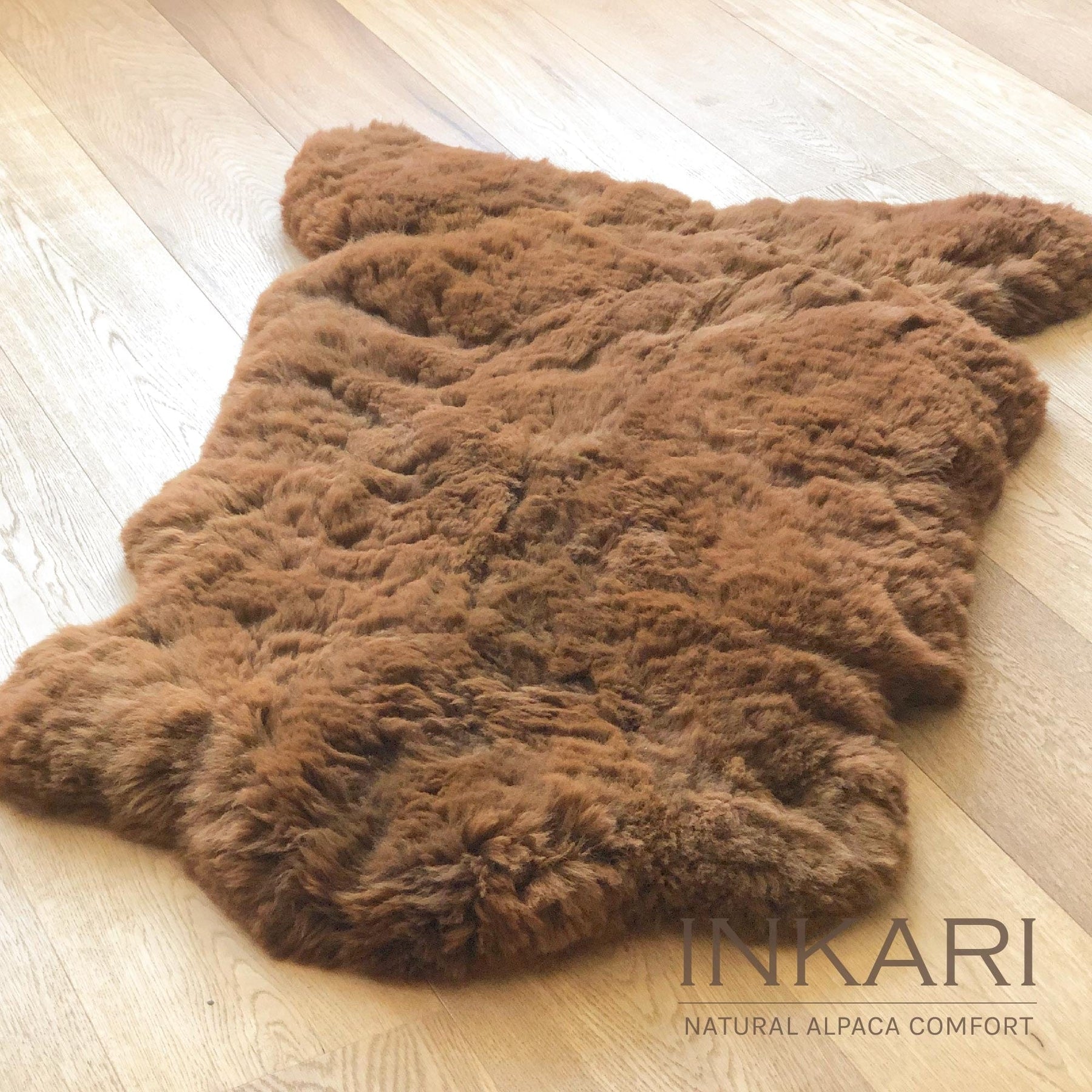 Reina - Handmade Alpaca Rug - Walnut - alpaca wool - alpaca products & gifts - handmade - fairtrade gifts - by Inkari
