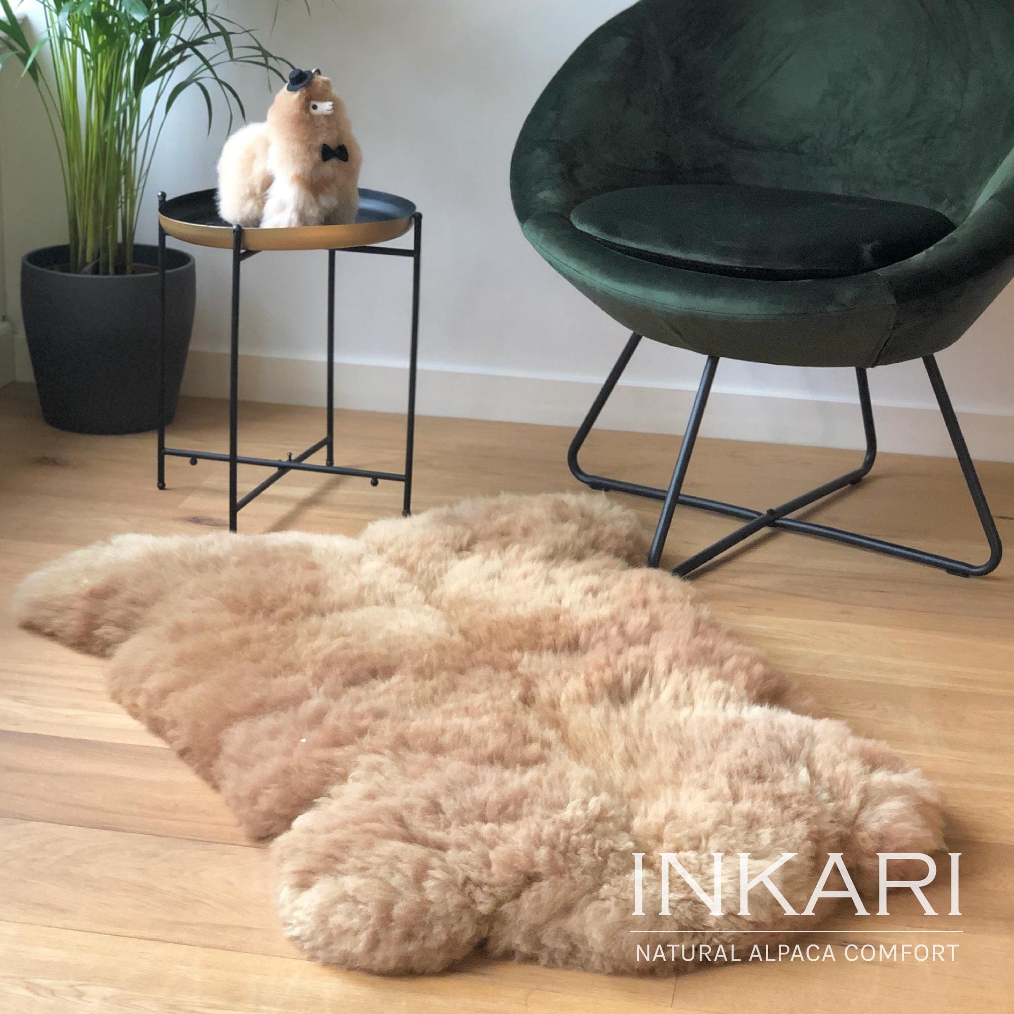 Reina - Handmade Alpaca Rug - Sandstone - 100% Super Soft Alpaca Wool
