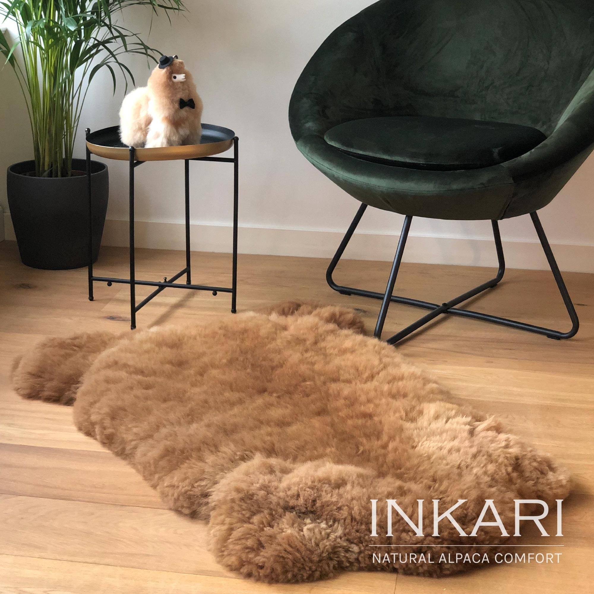 Reina - Handmade Alpaca Rug - Hazelnut - alpaca wool - alpaca products & gifts - handmade - fairtrade gifts - by Inkari