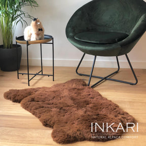 Reina - Handmade Alpaca Rug - Walnut - alpaca wool - alpaca products & gifts - handmade - fairtrade gifts - by Inkari