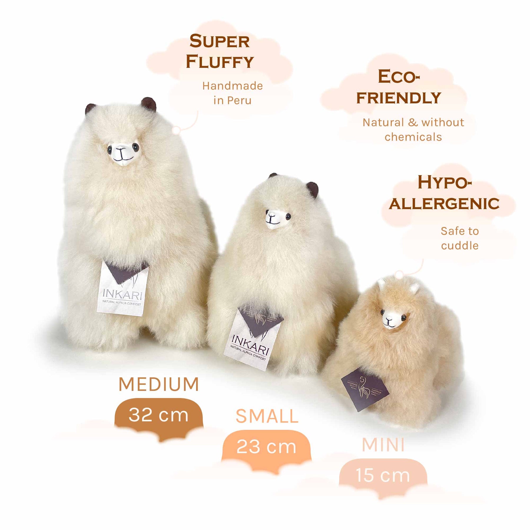 Naturals - Small (23cm) - Alpaca Stuffed Animal