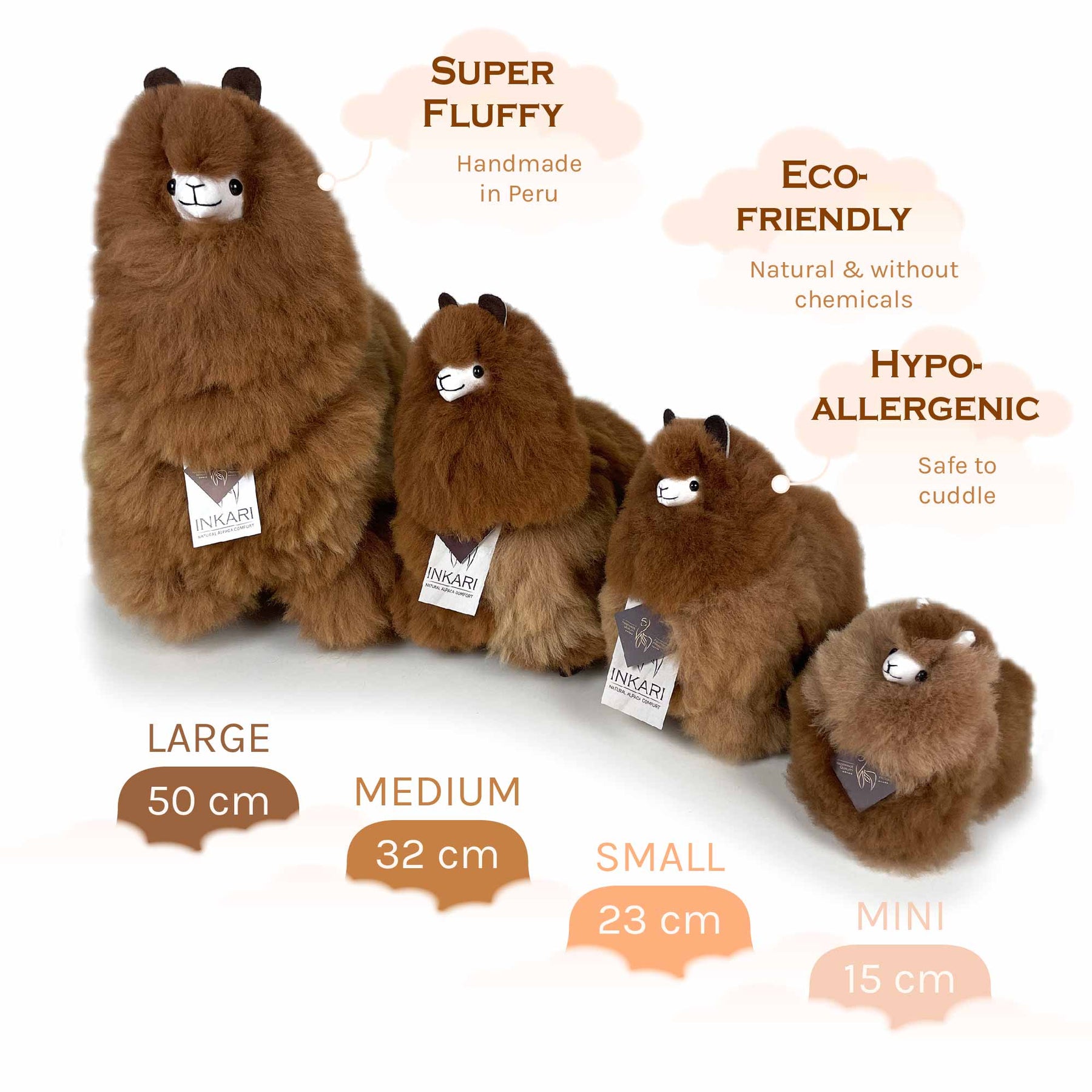 Naturals - Small (23cm) - Alpaca Stuffed Animal