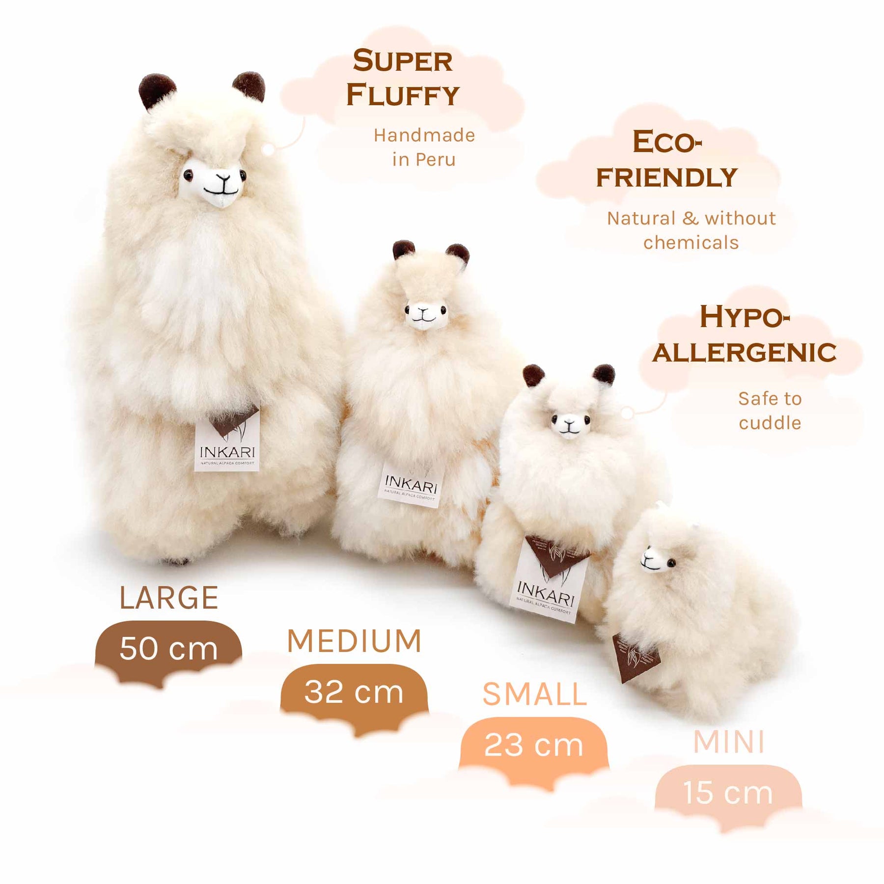 Naturals - Small (23cm) - Alpaca Stuffed Animal