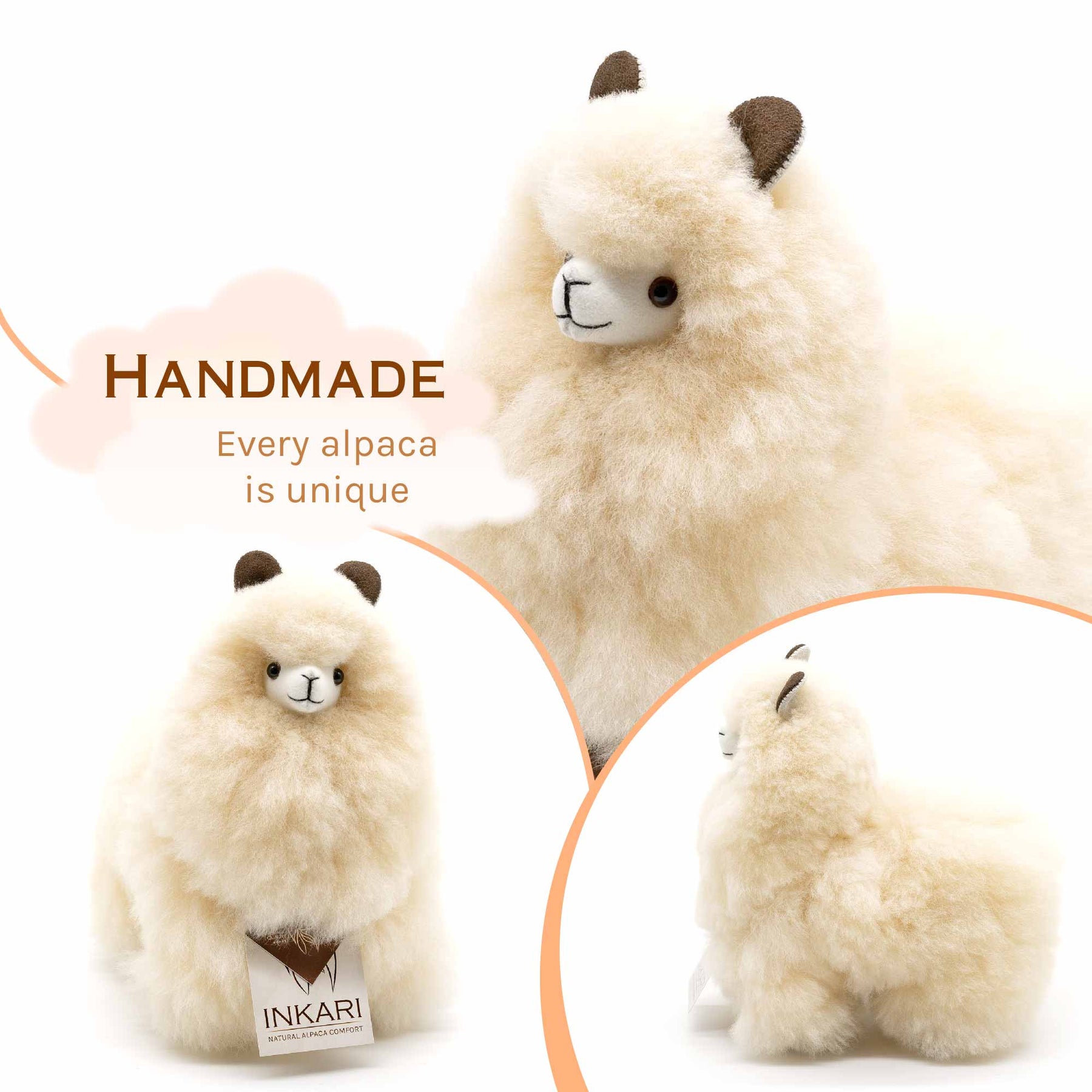 Naturals - Small (23cm) - Alpaca Stuffed Animal