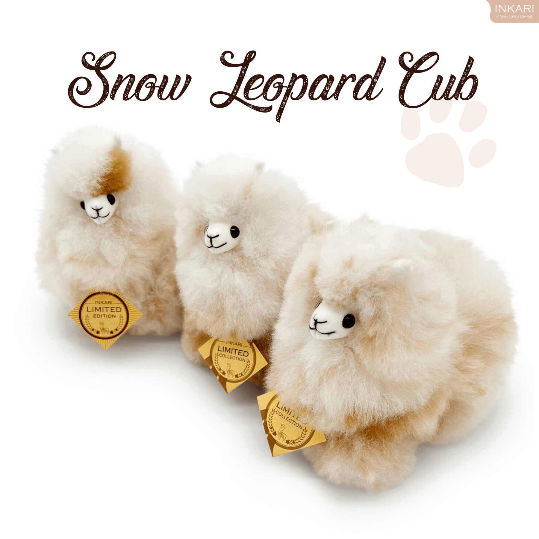 Edizione limitata - Cucciolo di leopardo delle nevi - Mini giocattolo alpaca (15 cm)