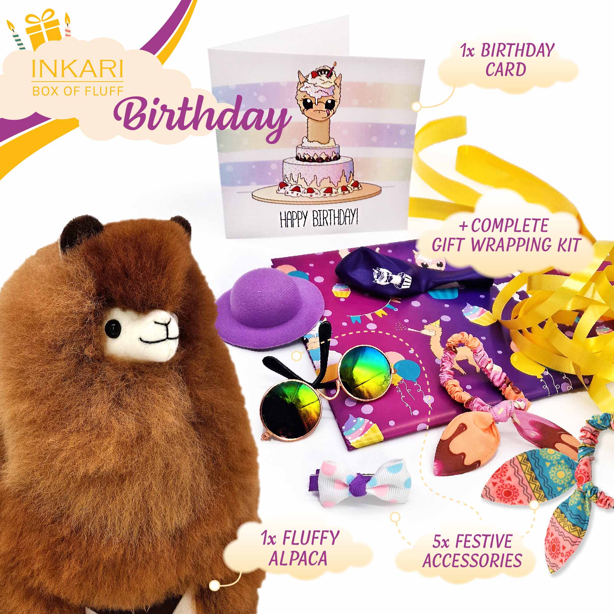 Box of Fluff - Birthday - Small Alpaca Toy