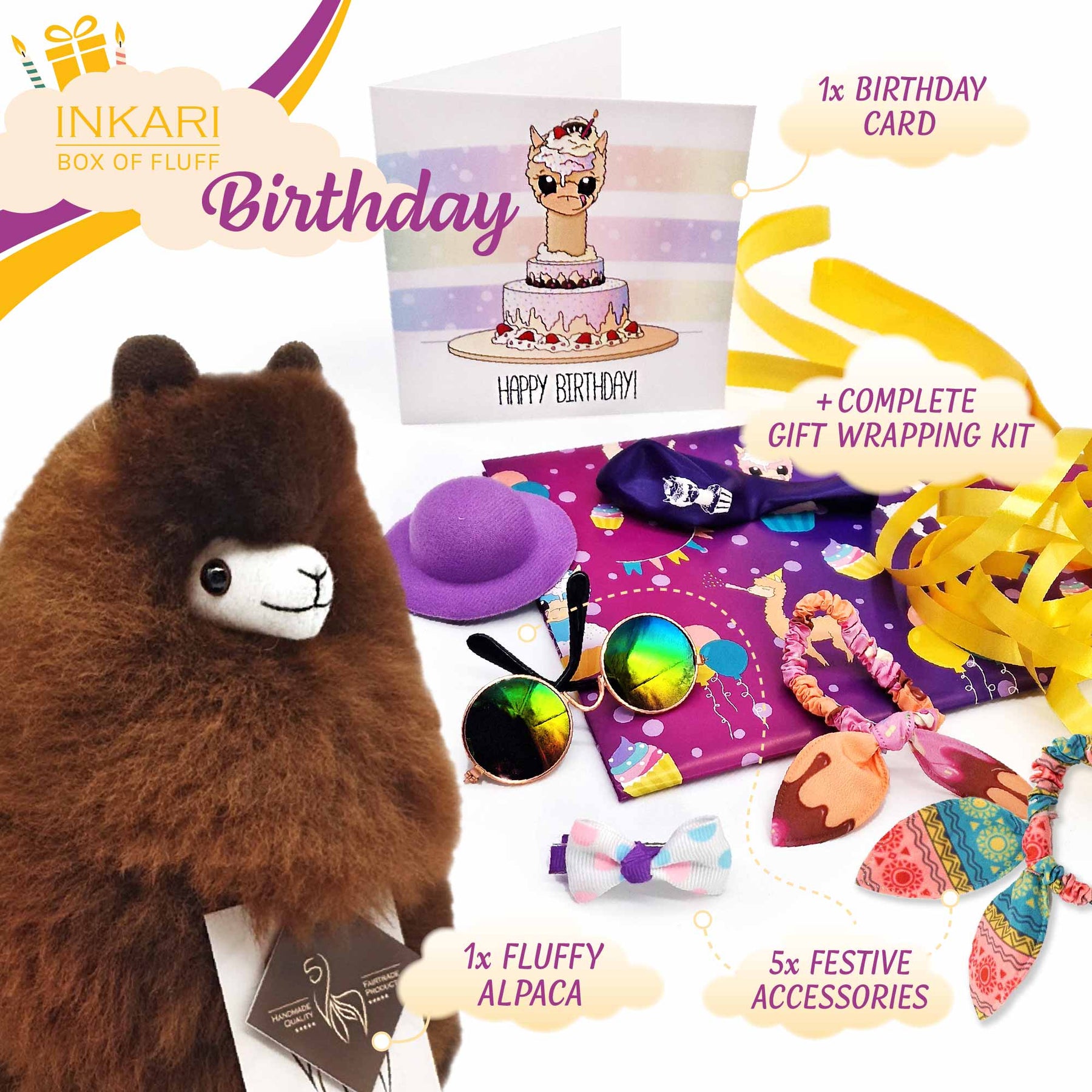 Caja de Pelusa - Cumpleaños - Juguete Pequeño de Alpaca