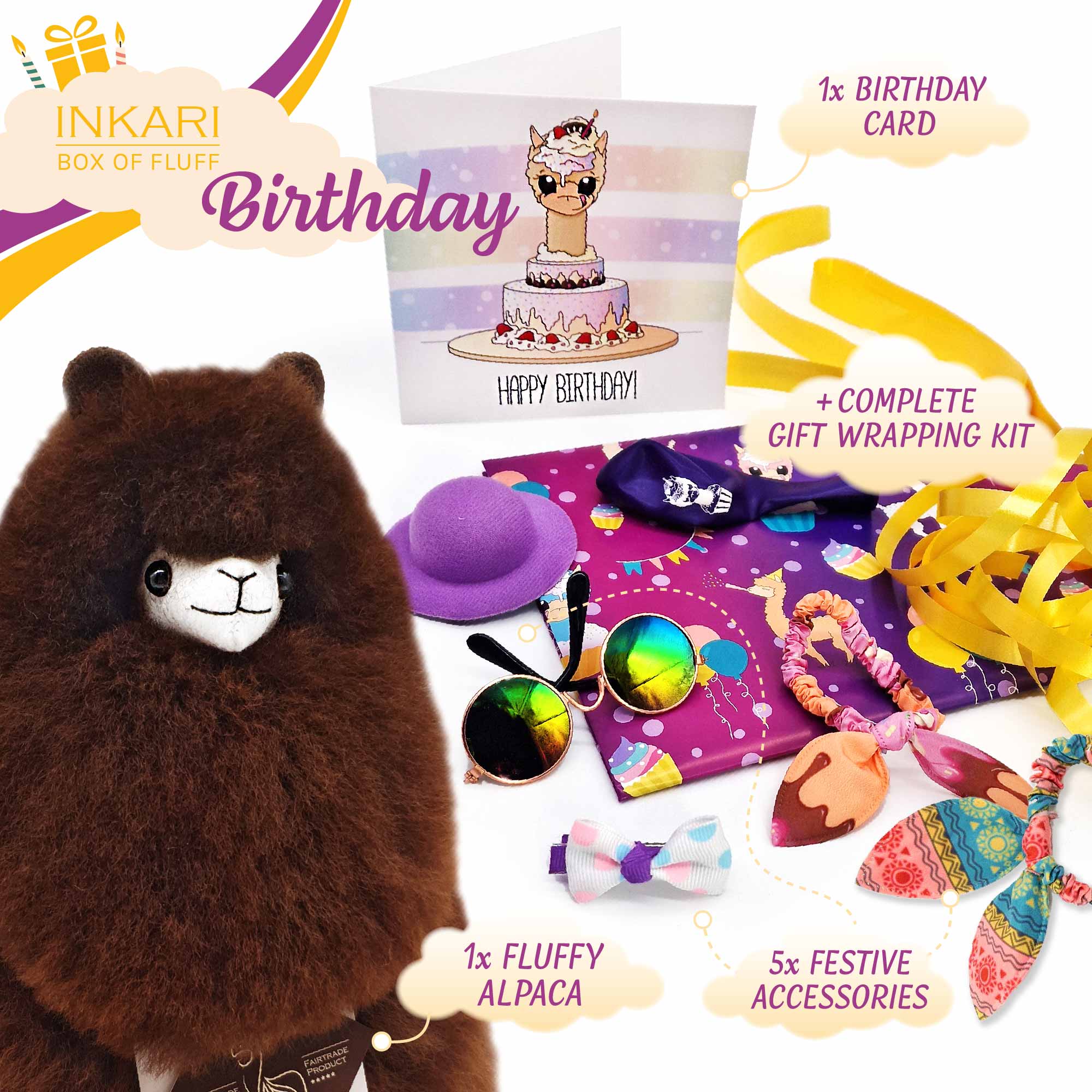 Box of Fluff - Birthday - Small Alpaca Toy