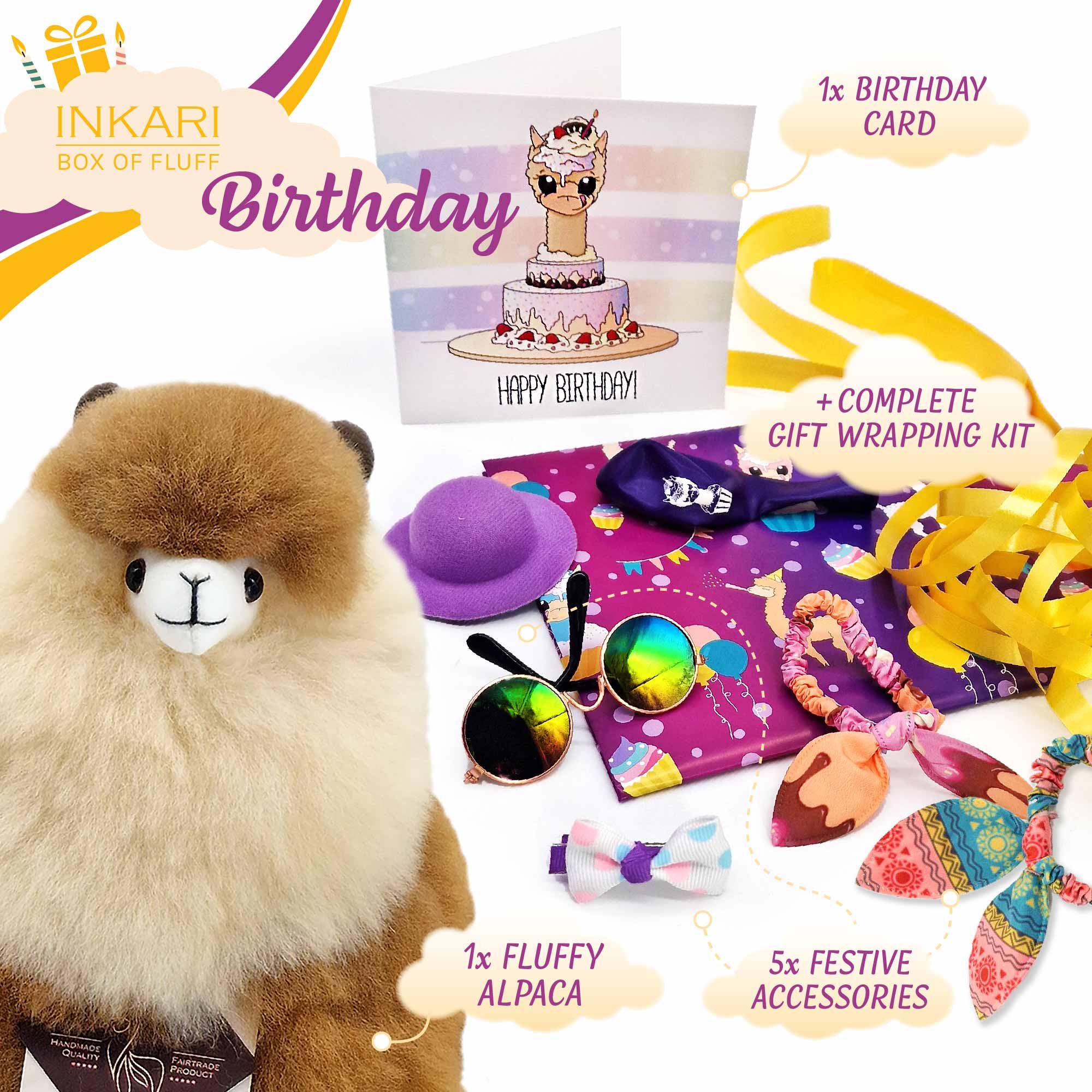 Box of Fluff - Birthday - Small Alpaca Toy