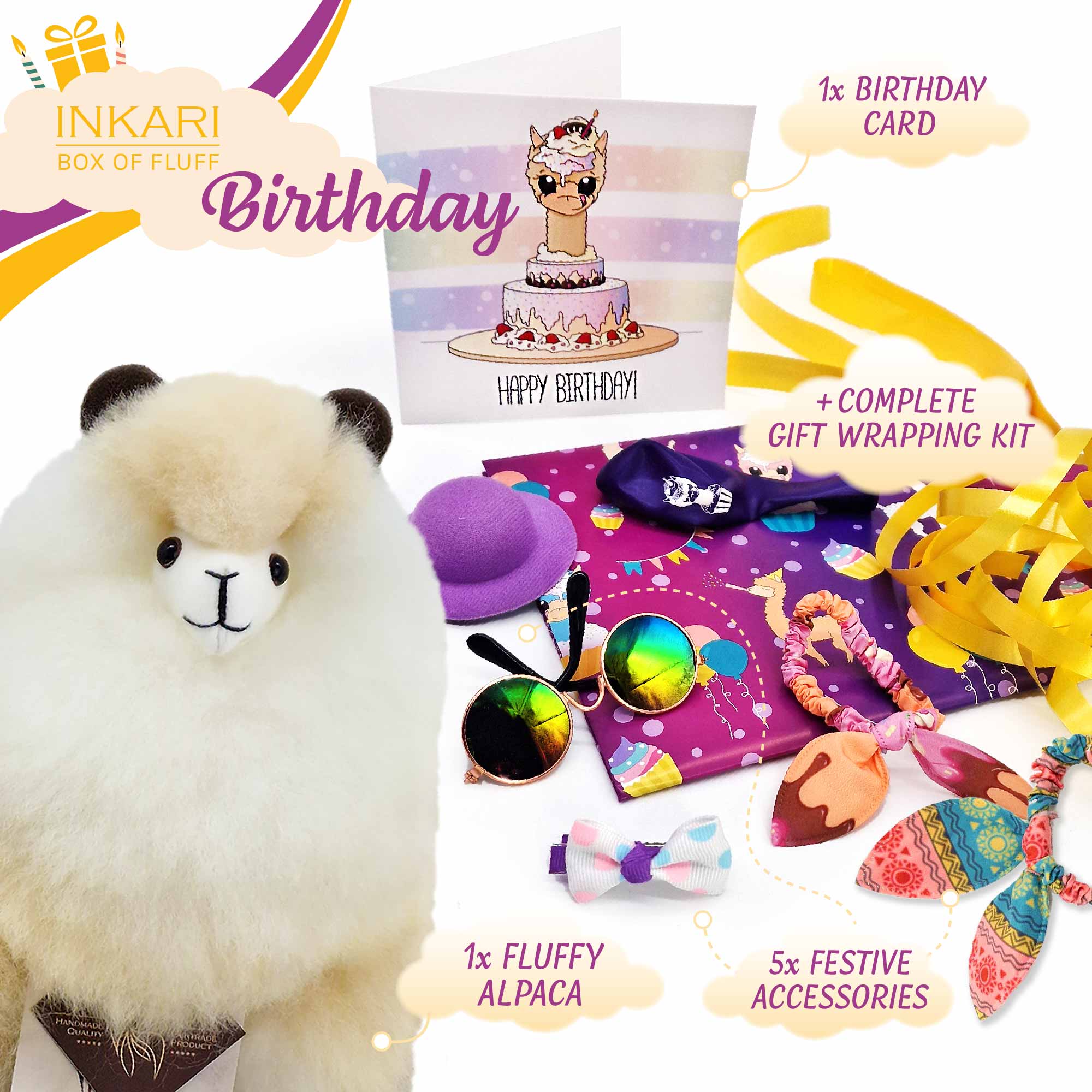 Box of Fluff - Birthday - Small Alpaca Toy