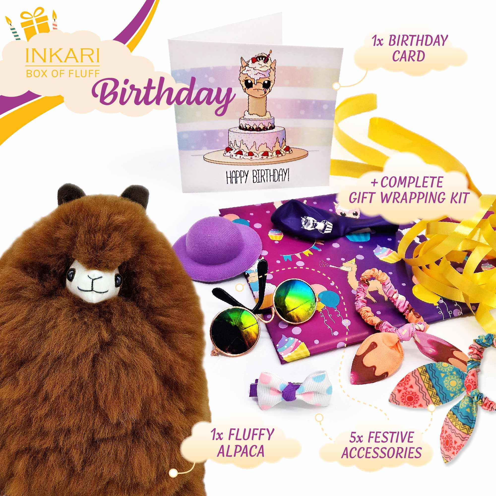 Box of Fluff - Birthday - Small Alpaca Toy