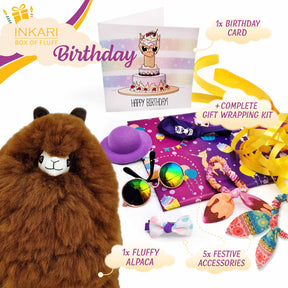 Doos met pluisjes - Verjaardag - Klein Alpaca speelgoed