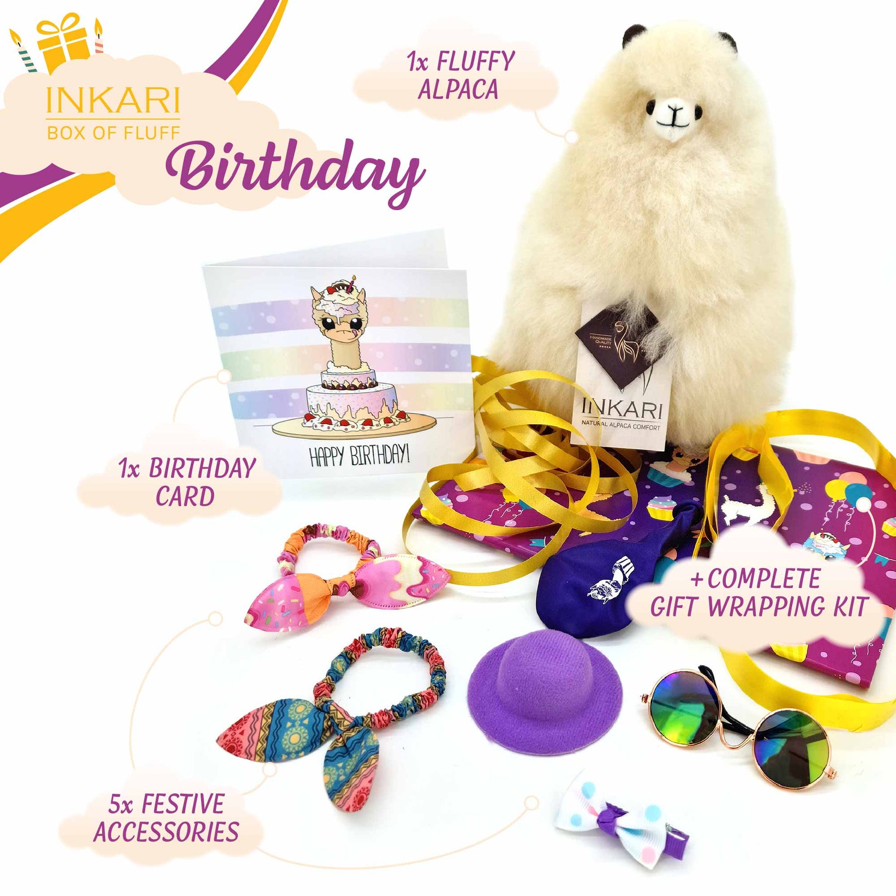 Box of Fluff - Birthday - Small Alpaca Toy