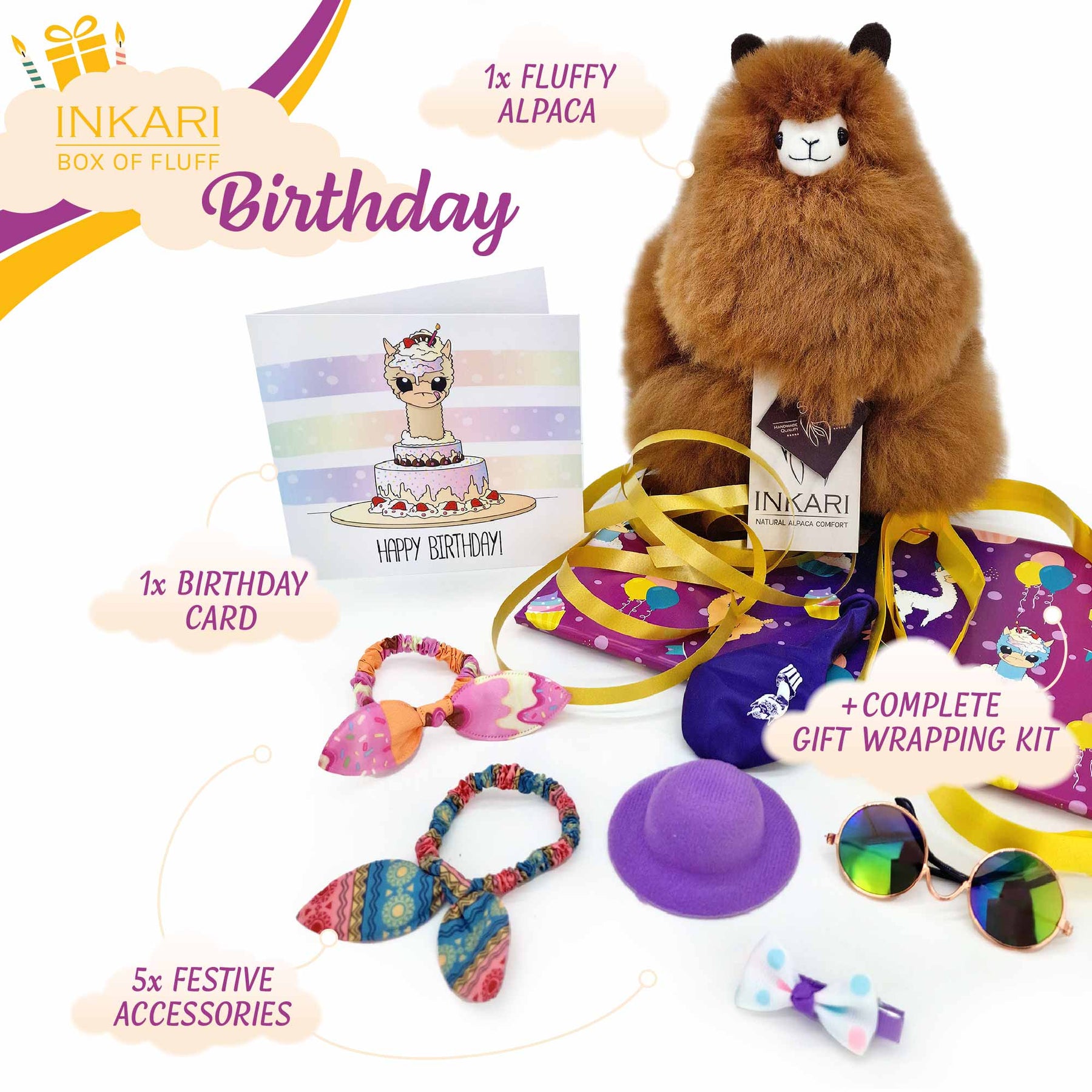 Caja de Pelusa - Cumpleaños - Juguete Pequeño de Alpaca
