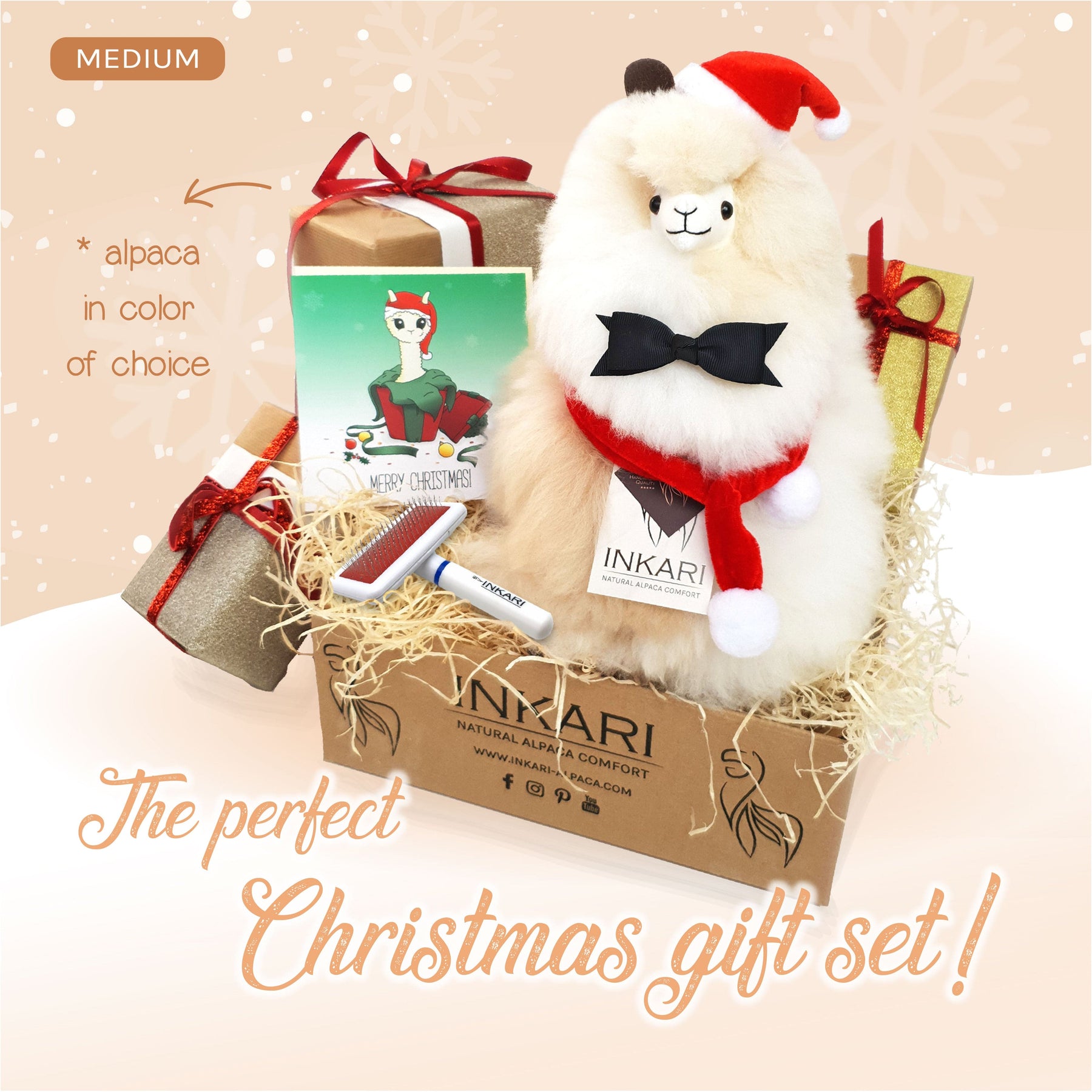 Alpaca Gift Sets ❤ MEDIUM ❤ Christmas - Stuffed Animal - alpaca gift - hypoallergenic - inkari.