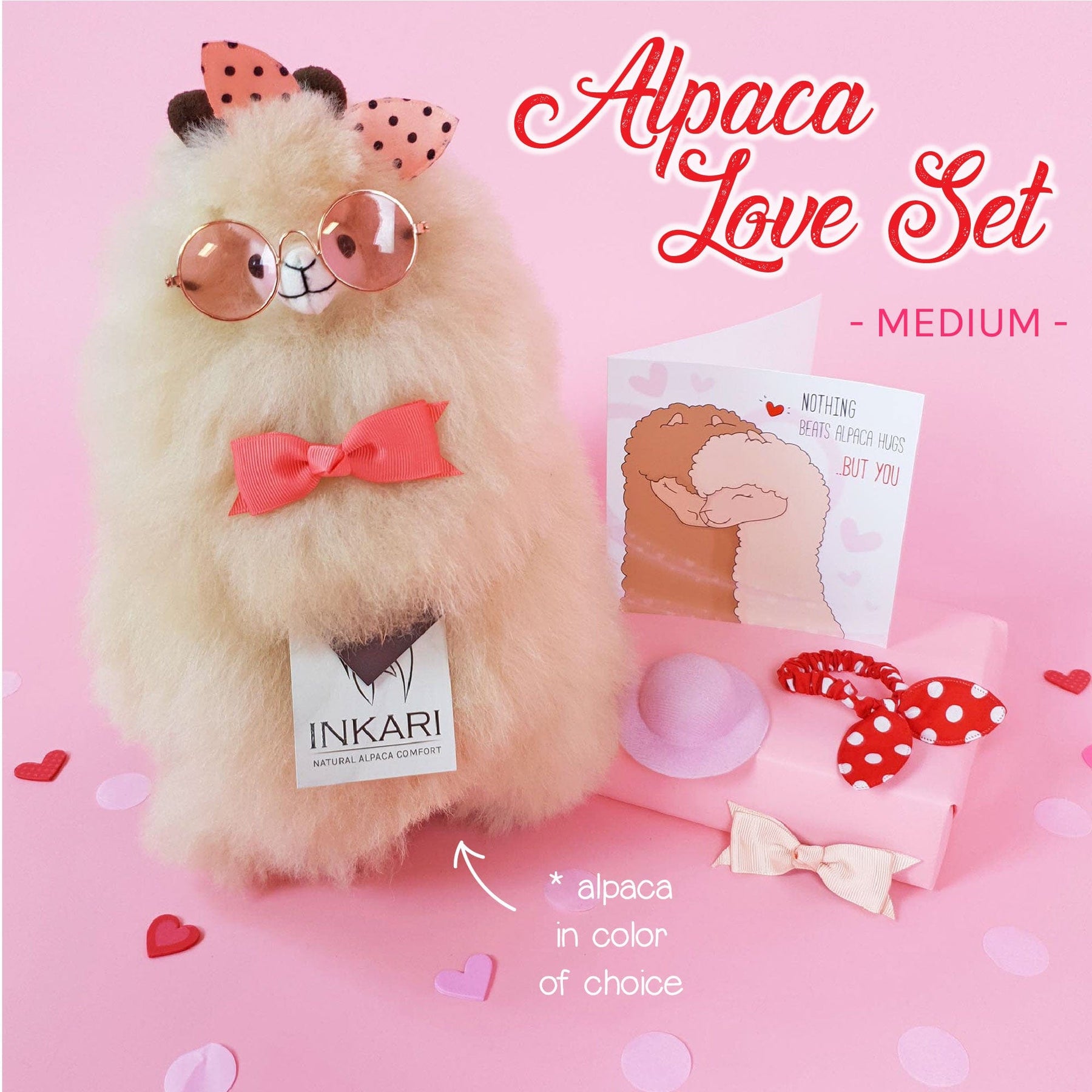 Alpaca Gift Sets ❤ MEDIUM ❤ Love - Stuffed Animal - alpaca gift - hypoallergenic - inkari.