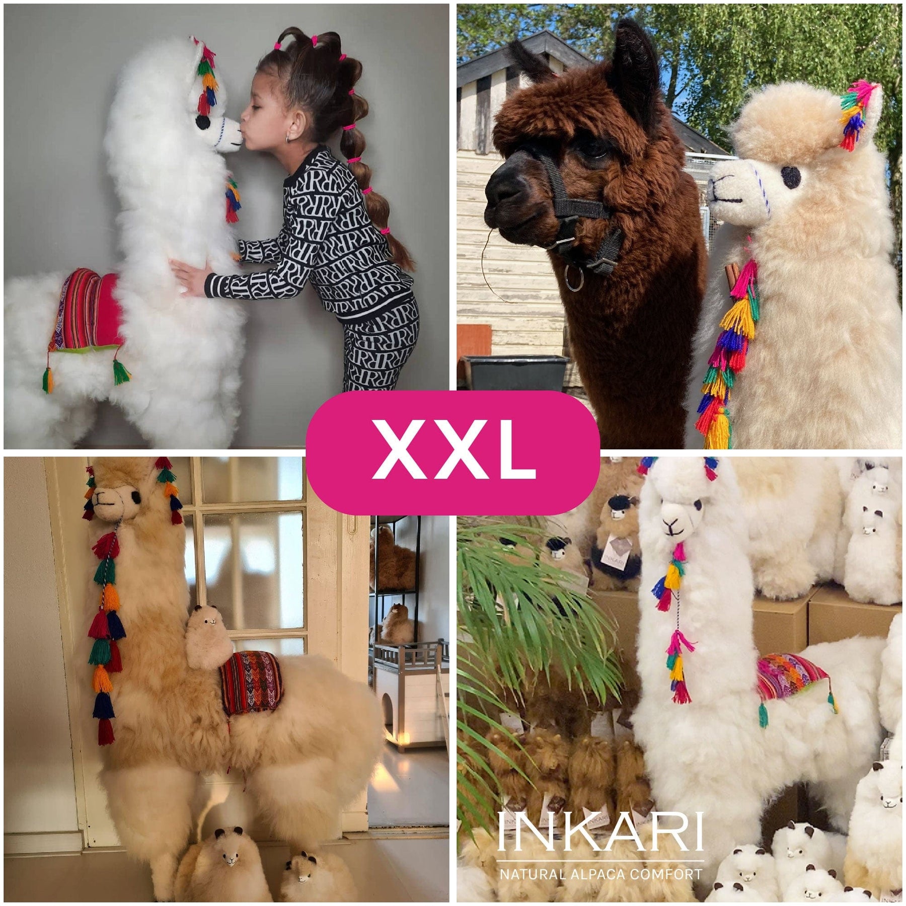 XXL Alpacaspeelgoed - Knuffeldier - Levensgroot - Stressverlichting