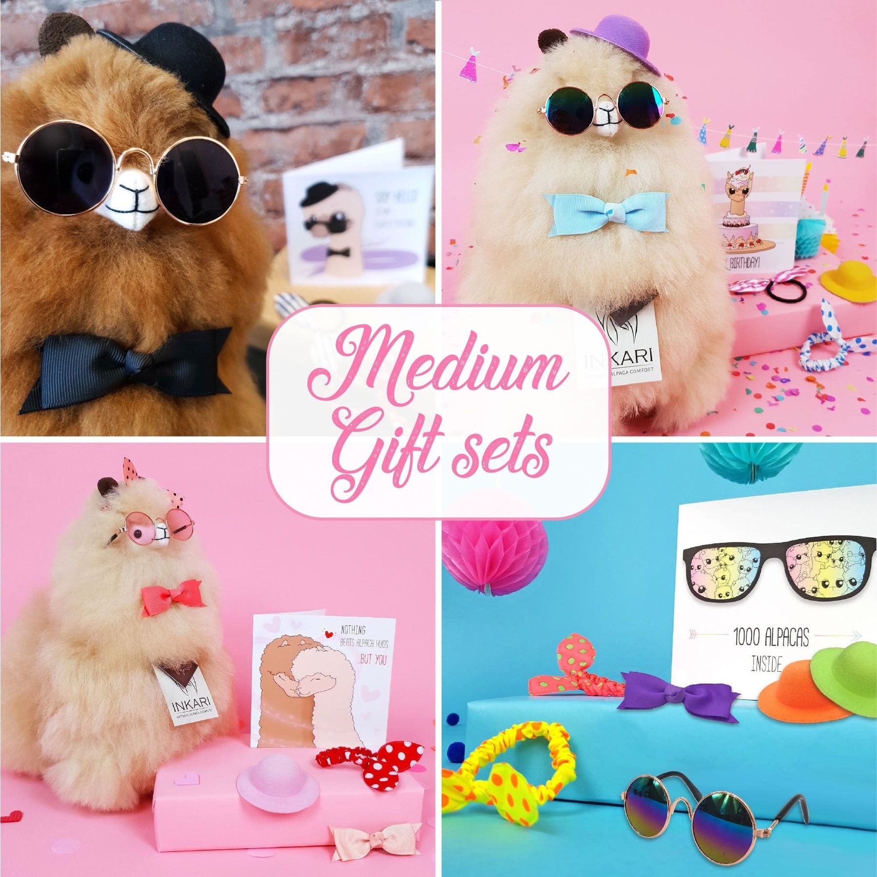 Alpaca Gift Sets ❤ MEDIUM ❤ Birthday - Stuffed Animal - alpaca gift - hypoallergenic - inkari.